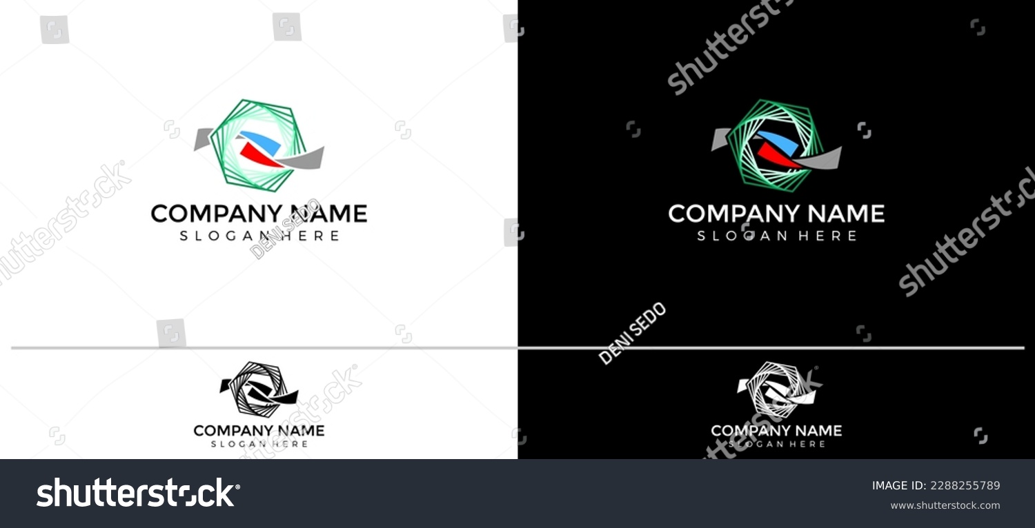 SVG of Illustration Abstract Hexagon logo design (Trade, Market, Real Estate, Bank, Finance, Finance, Software_Apps Development, any Companies_Brands, etc.) vector illustration template. svg