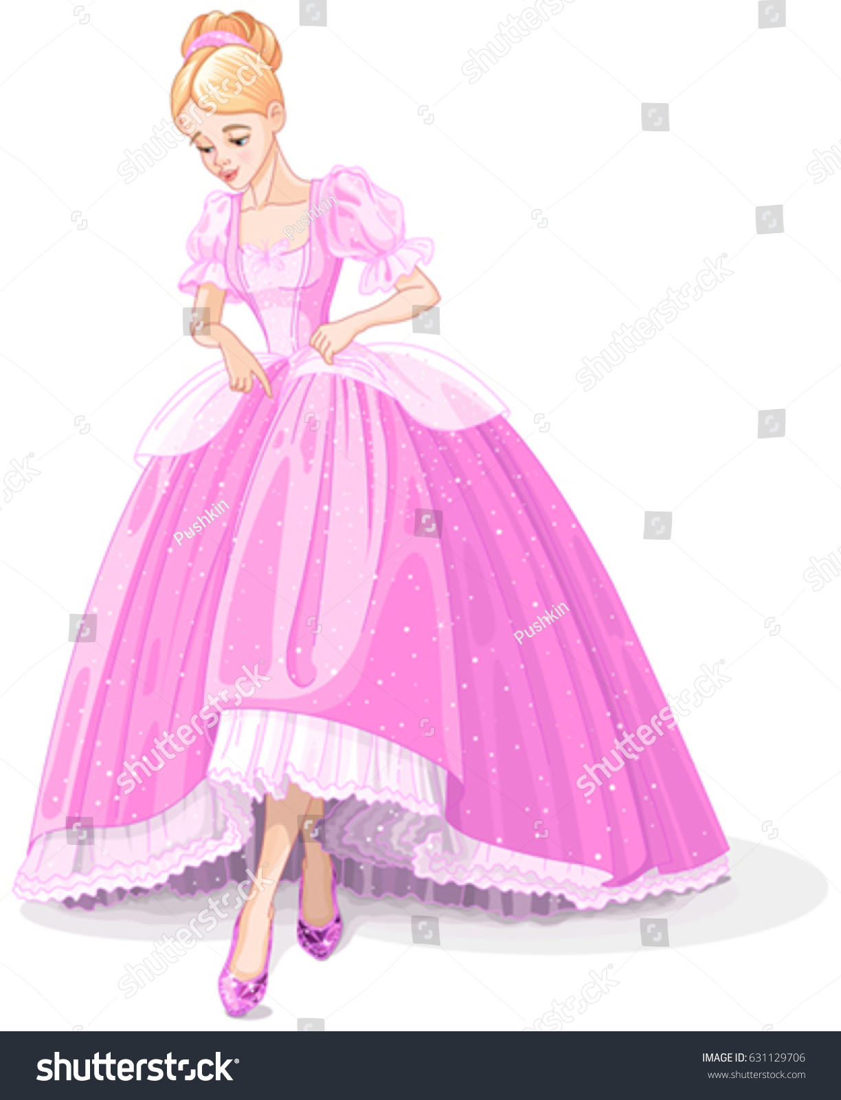 Beautiful Cinderella dressed ball gown wallpaper for walls. 