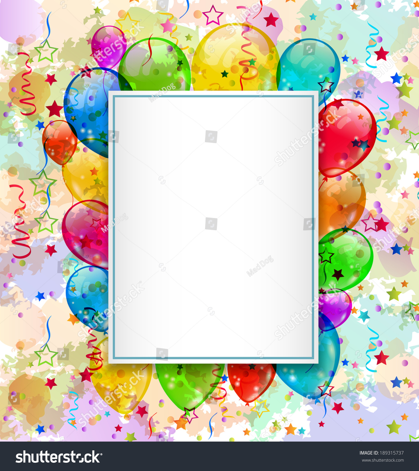 Illustration Birthday Card Balloons Confetti Vector Stock Vector ...