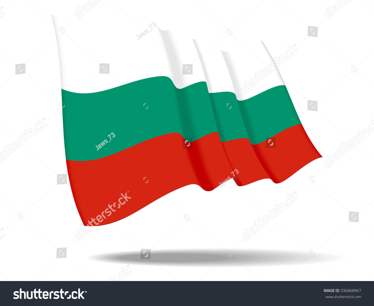 Illustration Bulgaria Flag Waving Isolated On Stock Vector (Royalty ...