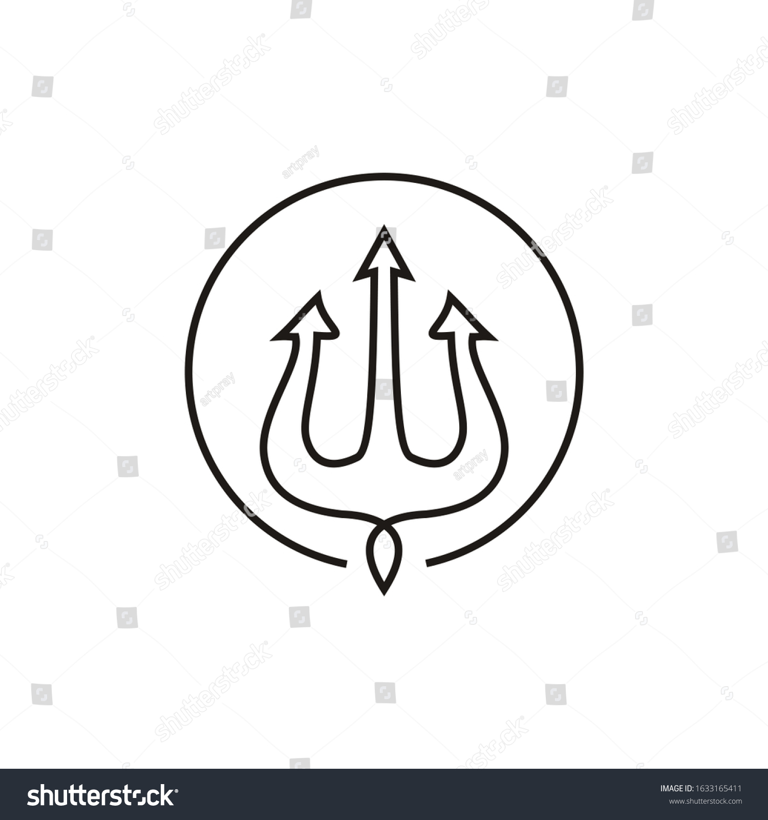 Illustration Circular Trident Poseidon Spear Sea Stock Vector (Royalty ...