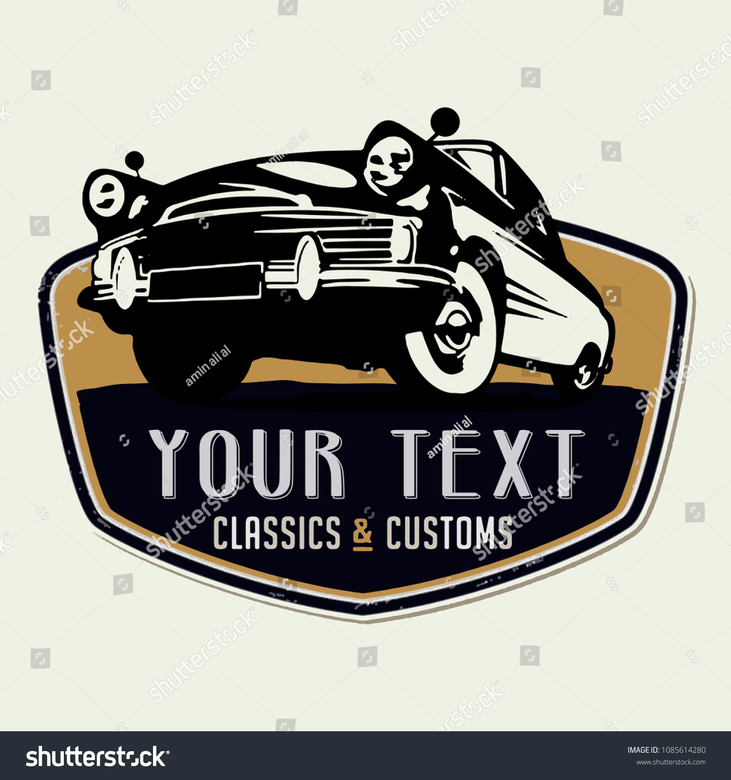 SVG of illustration classic car logo template svg