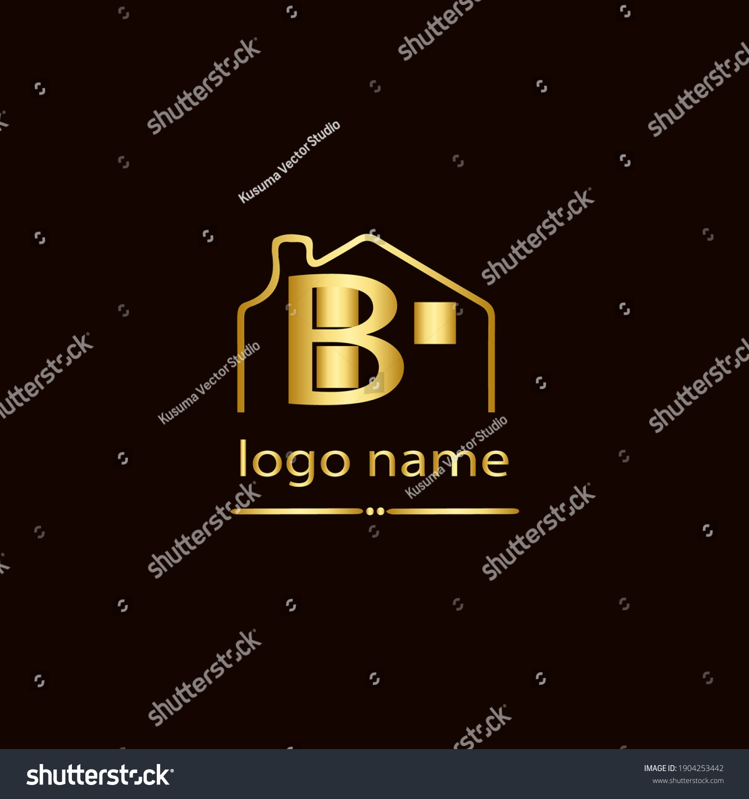 Illustration Creative Modern Initial B Real Stock Vector (Royalty Free ...