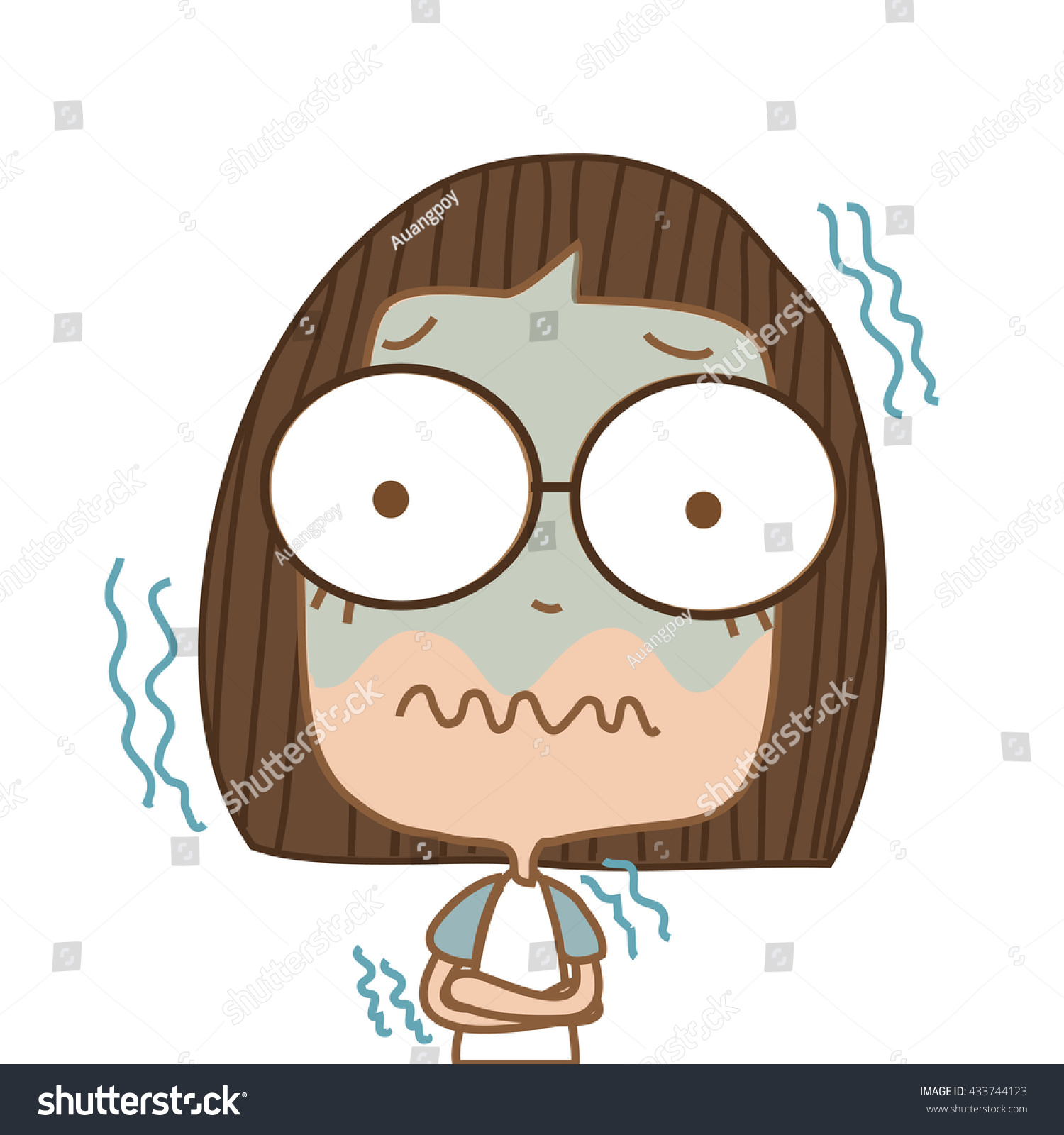 Illustration Cute Girl Chillfever On White Stock Vector 433744123 ...