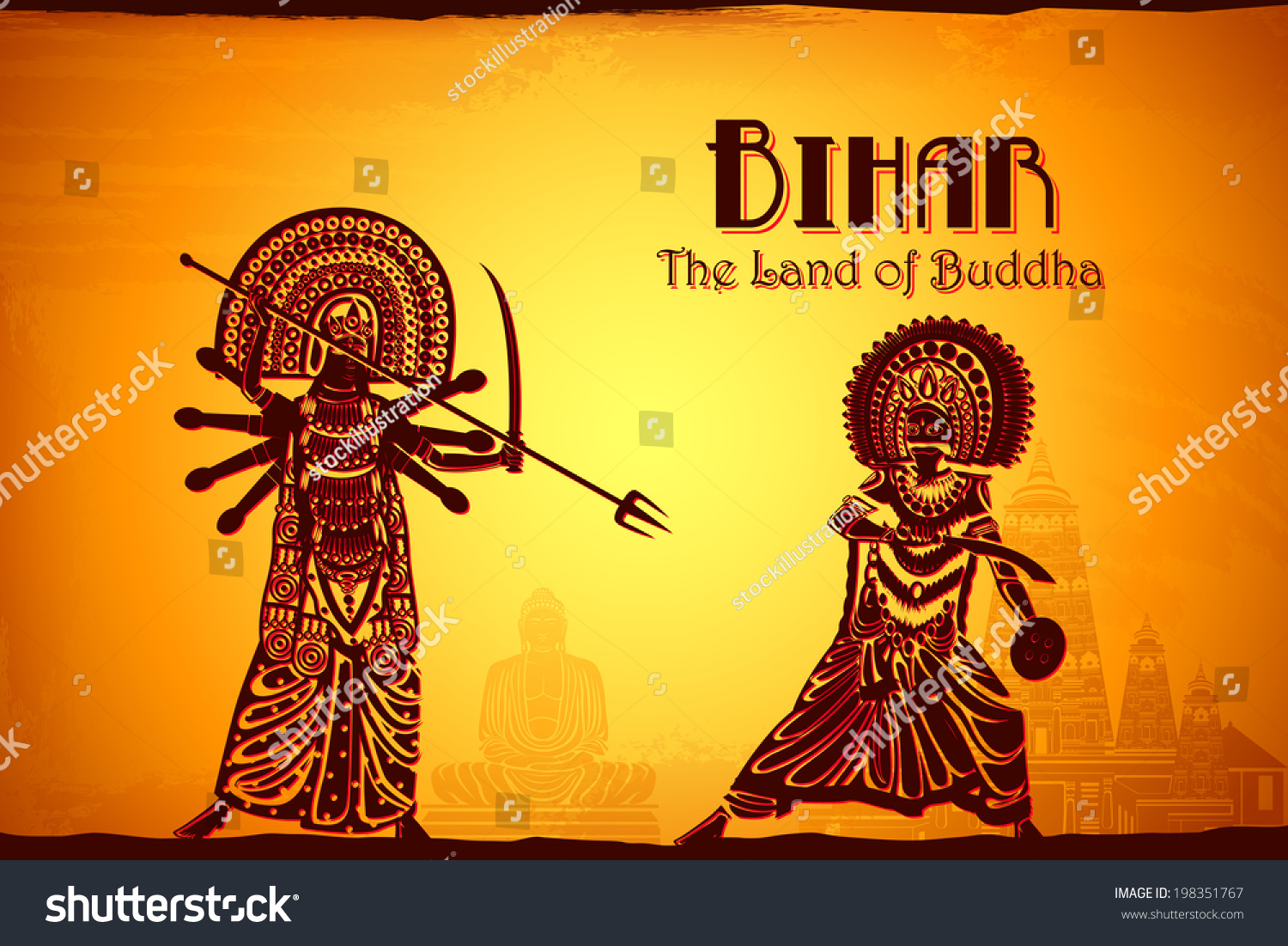 Illustration Depicting Culture Bihar India Stock Vector 198351767 ...