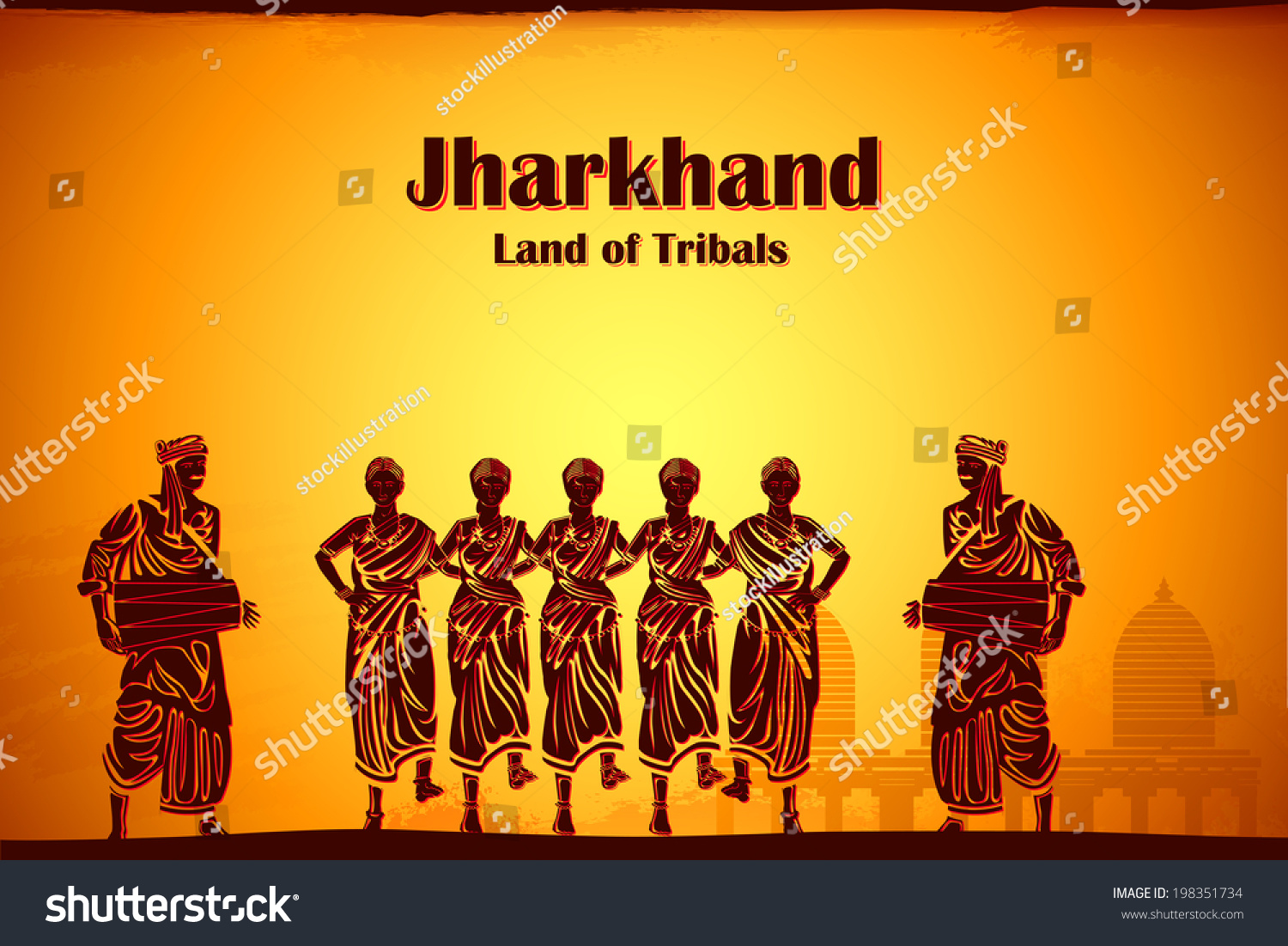 Illustration Depicting Culture Jharkhand India Stock Vector (Royalty ...