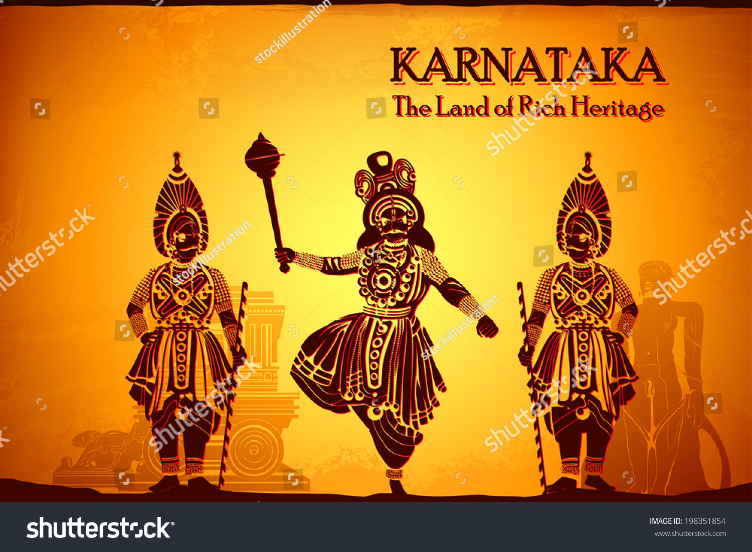 Illustration Depicting Culture Karnataka India Stock Vector 198351854 - Shutterstock