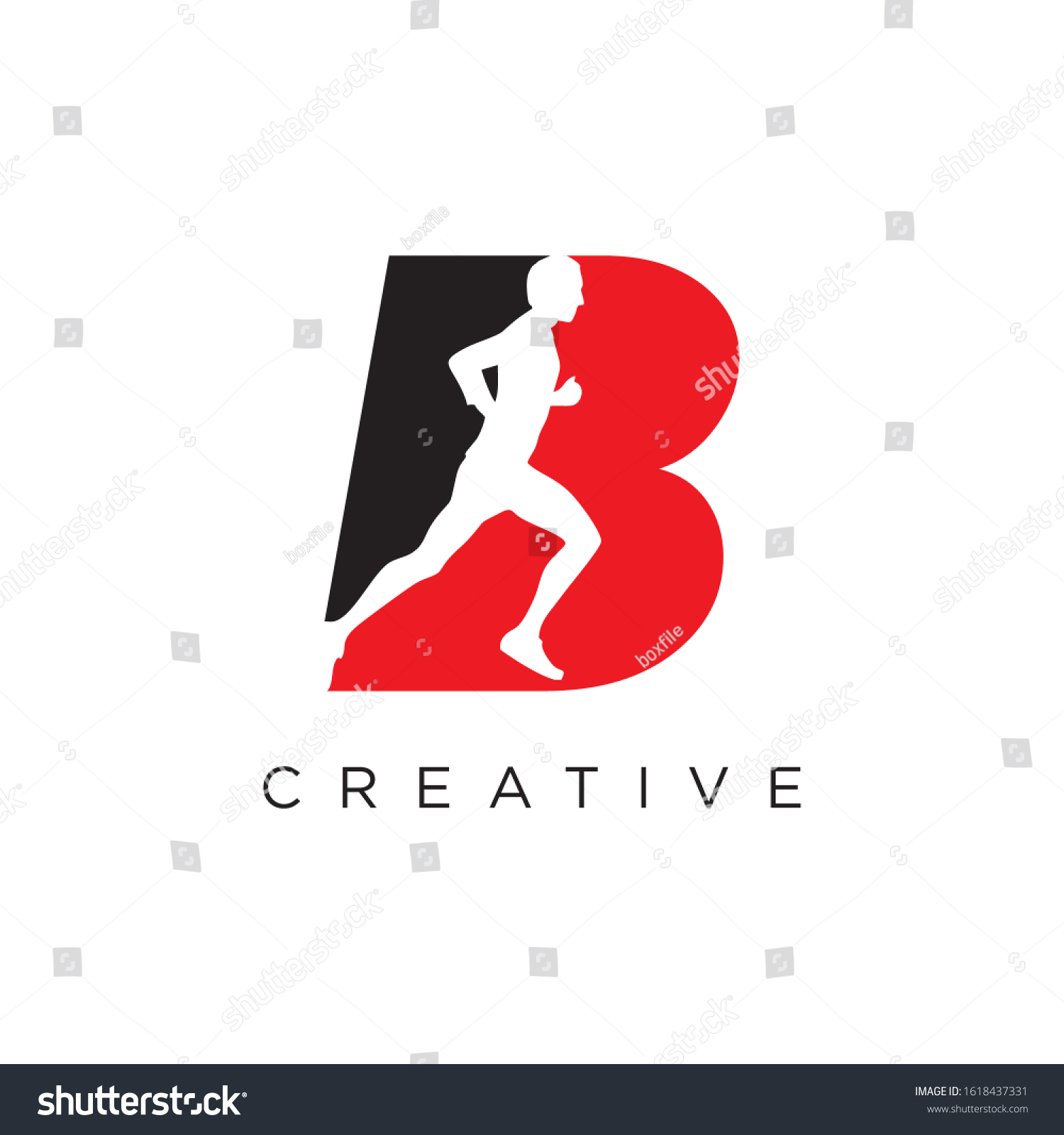 Illustration Design Vector B Logo Run Stock Vector (Royalty Free ...