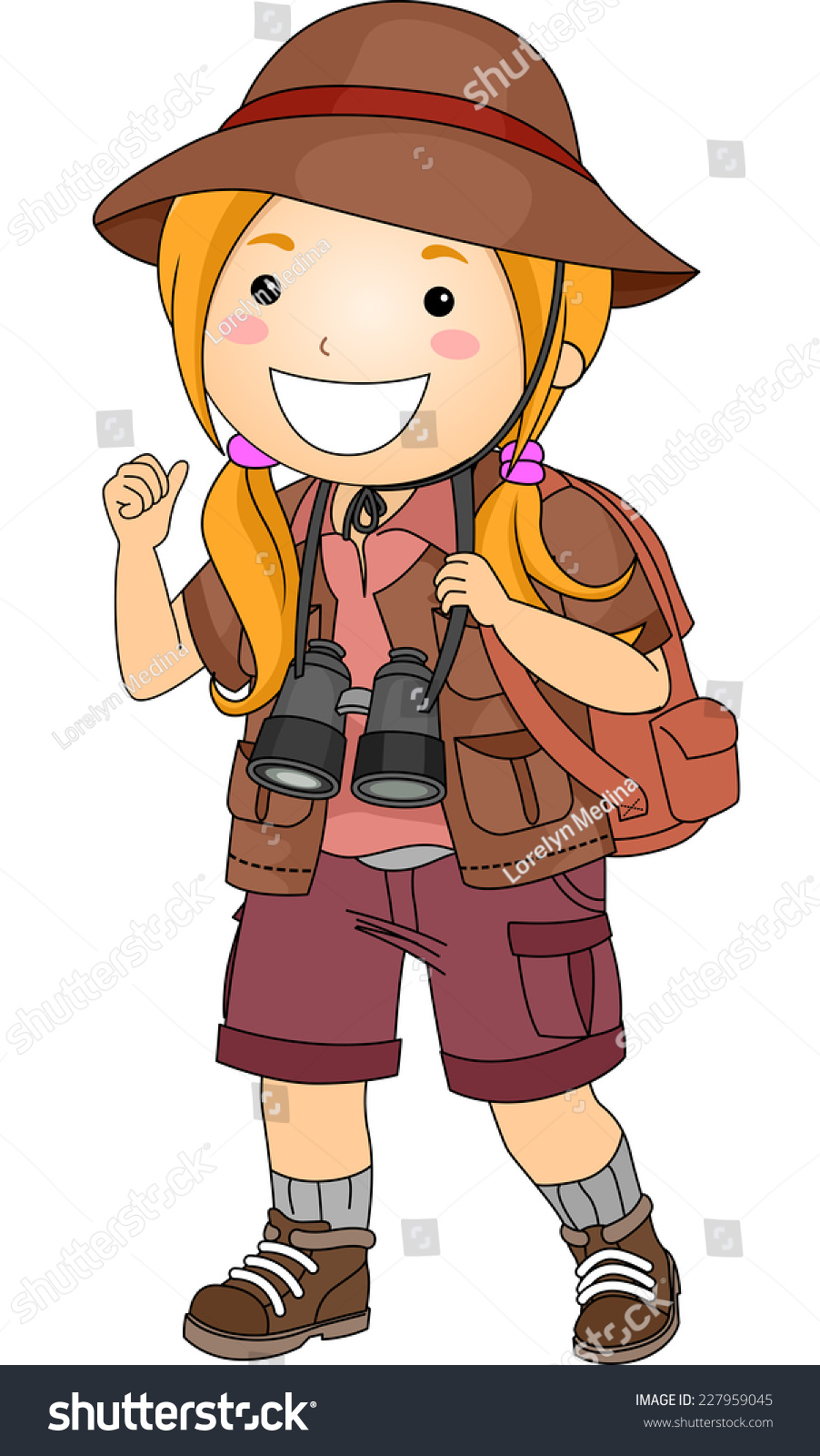 Illustration Featuring A Girl Wearing A Safari Outfit - 227959045 ...