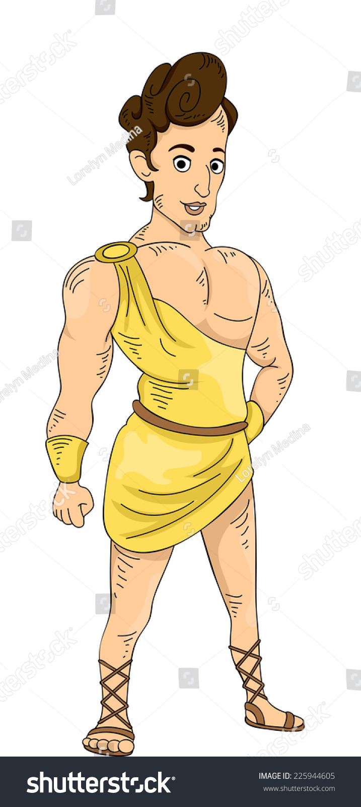 Illustration Featuring Young Muscular Greek God Stock Vector 225944605 ...