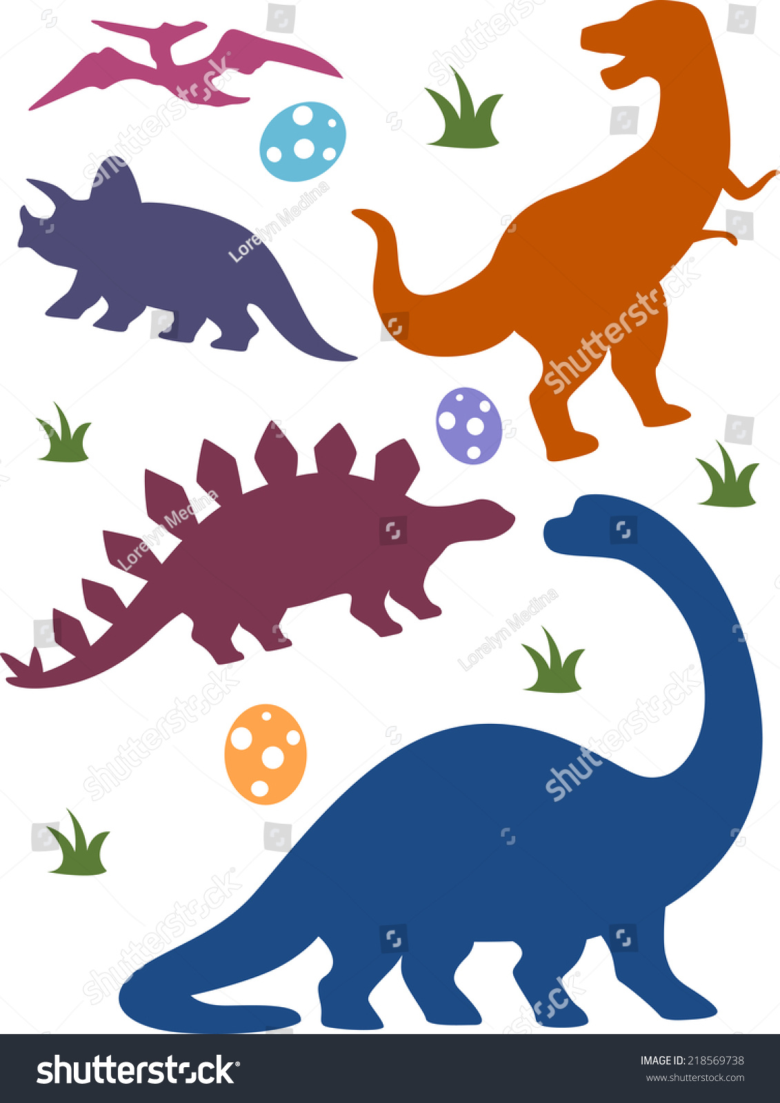 SVG of Illustration Featuring Silhouettes of Different Dinosaurs svg