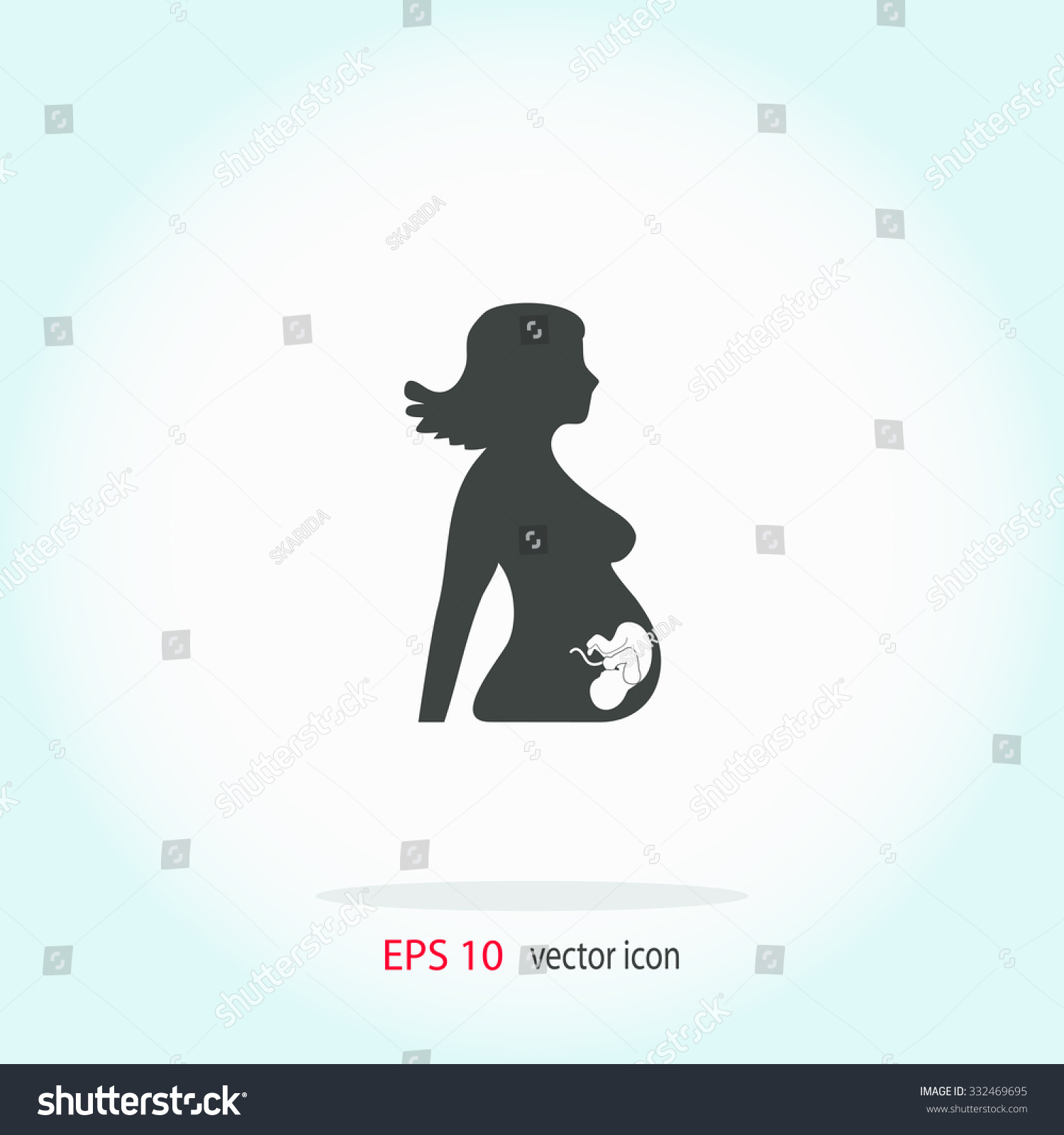 Vektor Stok Illustration Featuring Silhouette Pregnant Woman Vector Tanpa Royalti