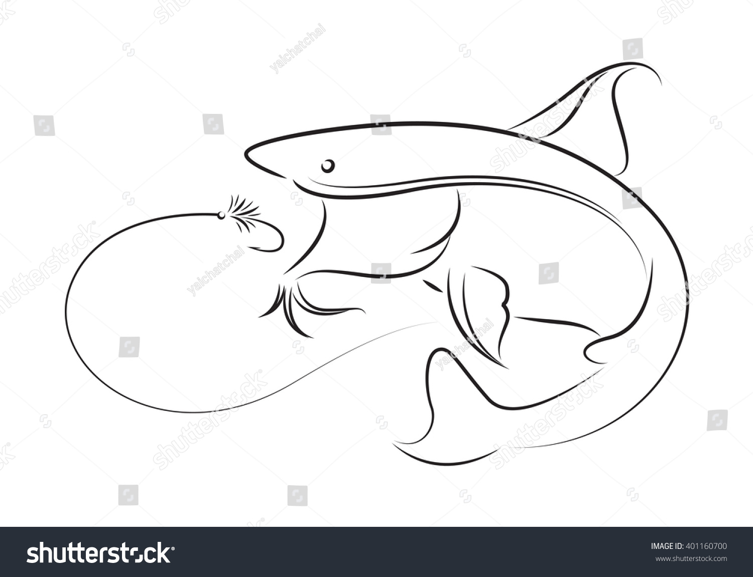 Illustration Fishing Vector Stock Vector 401160700 - Shutterstock