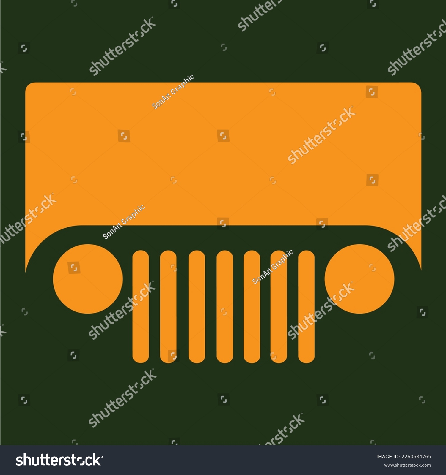 SVG of illustration front jeep view editable eps file svg