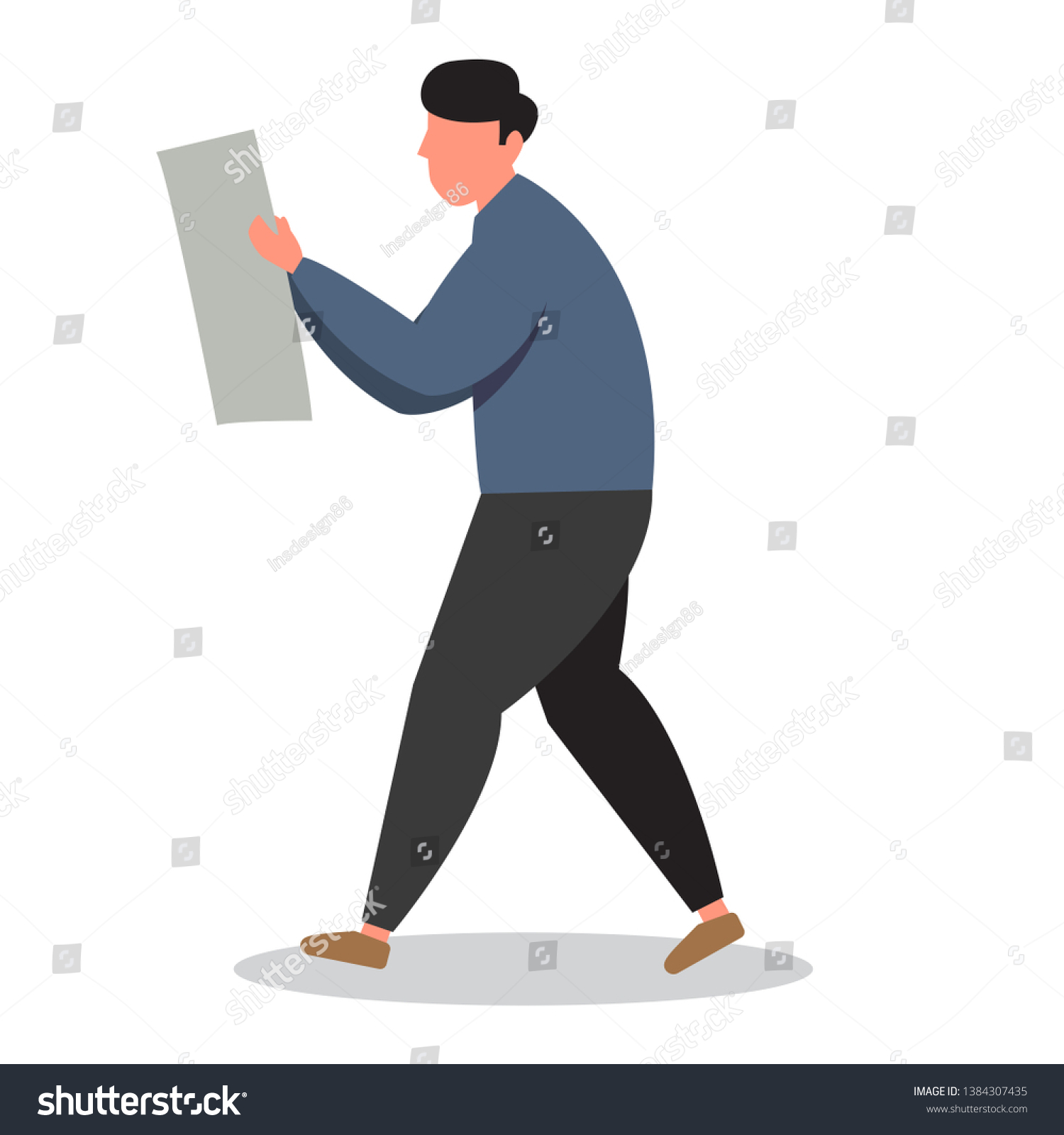 Illustration Human Walking Motion Vector Stock Vector (Royalty Free ...