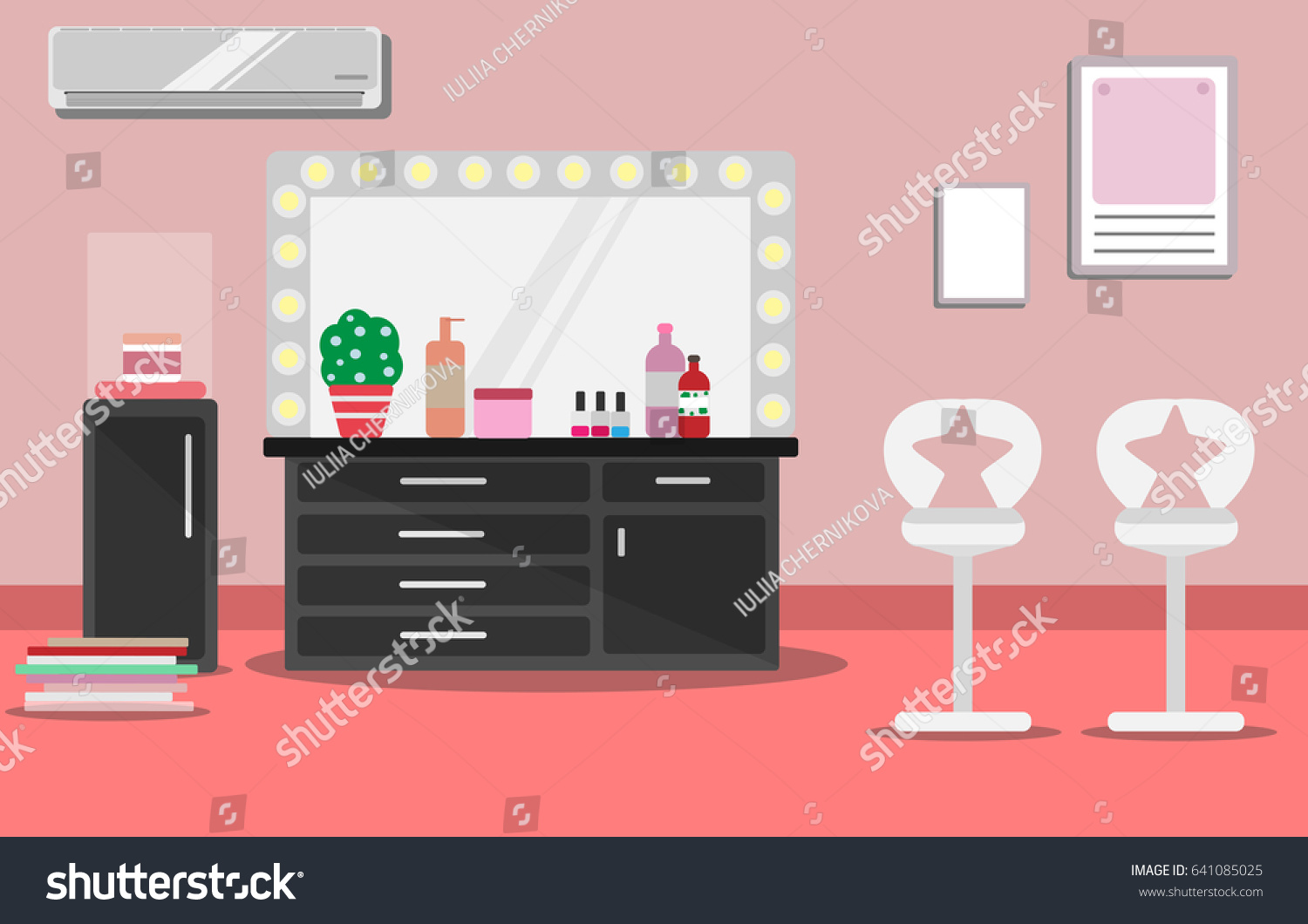 Illustration Interior Beauty Salon Makeup Room Stock-Vektorgrafik