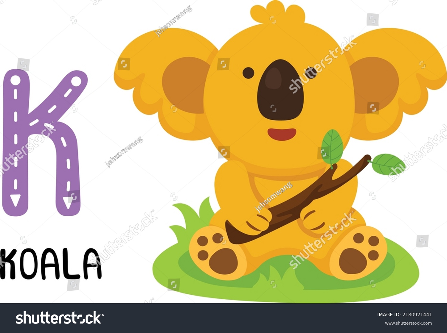 Illustration Isolated Animal Alphabet Letter Kkoala Stock Vector ...