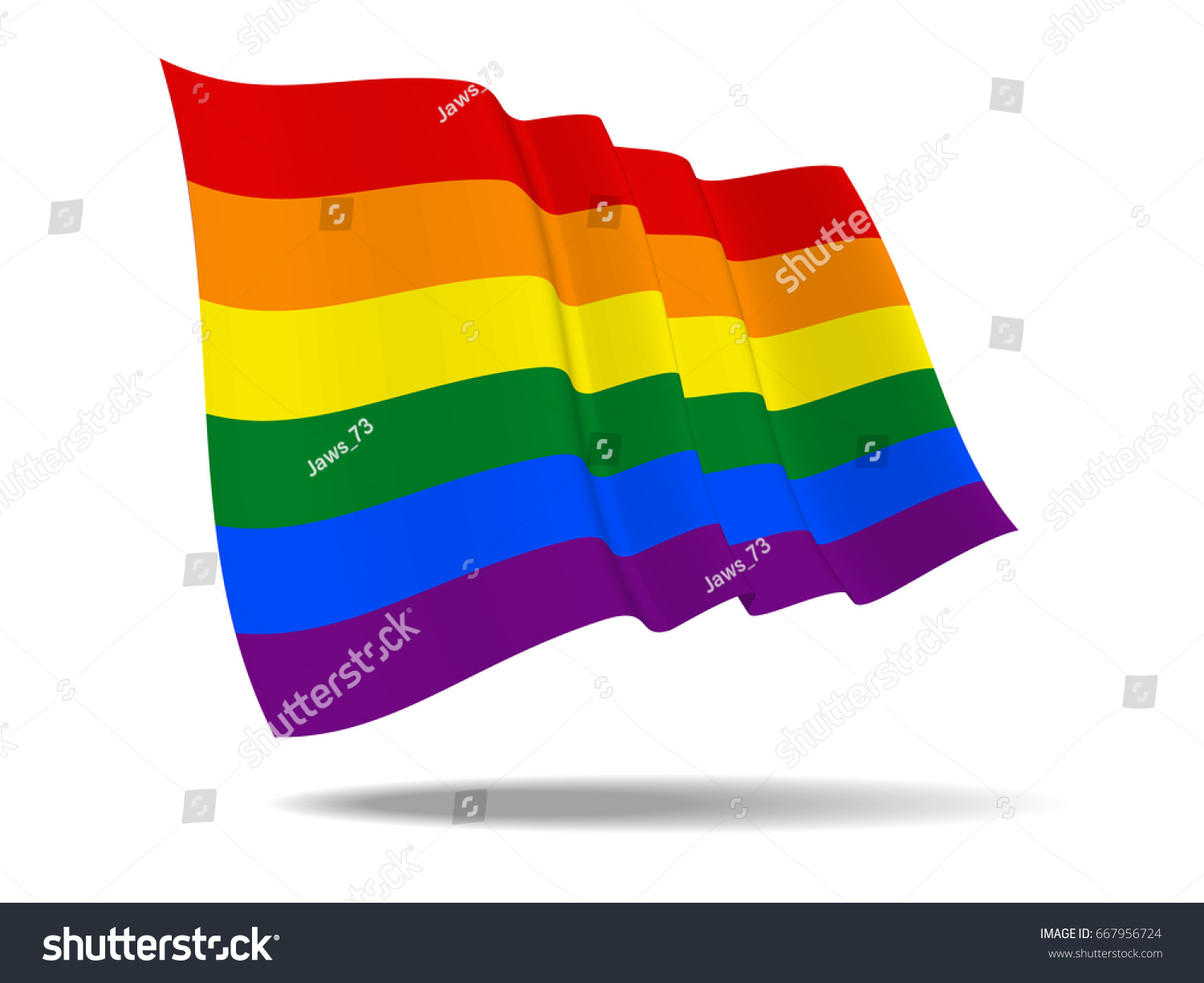 Illustration Lgbt Flag Waving Isolated On Stock Vector (Royalty Free ...