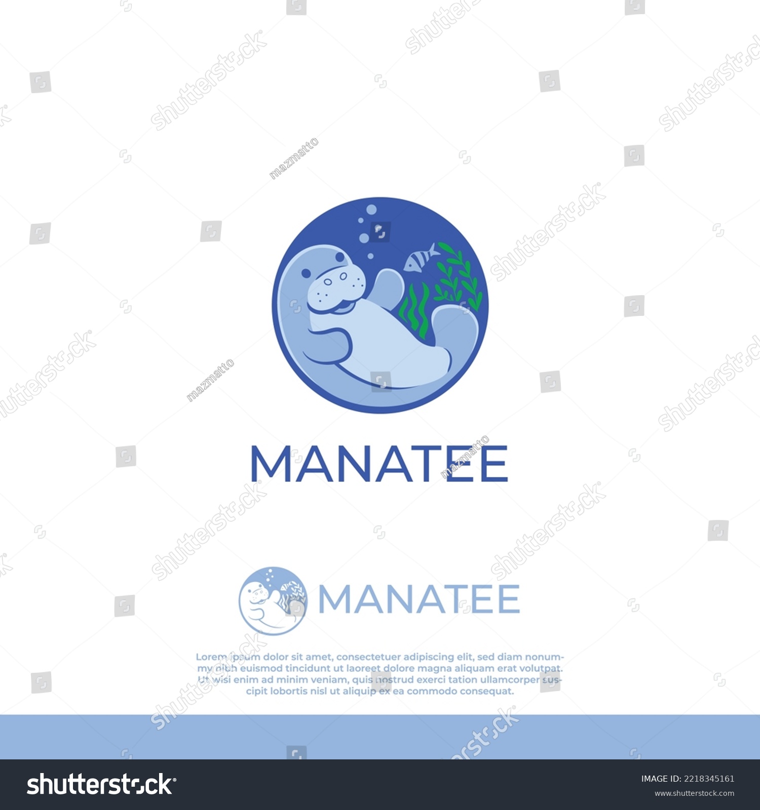 SVG of Illustration Manatee logo template, manatee vector svg