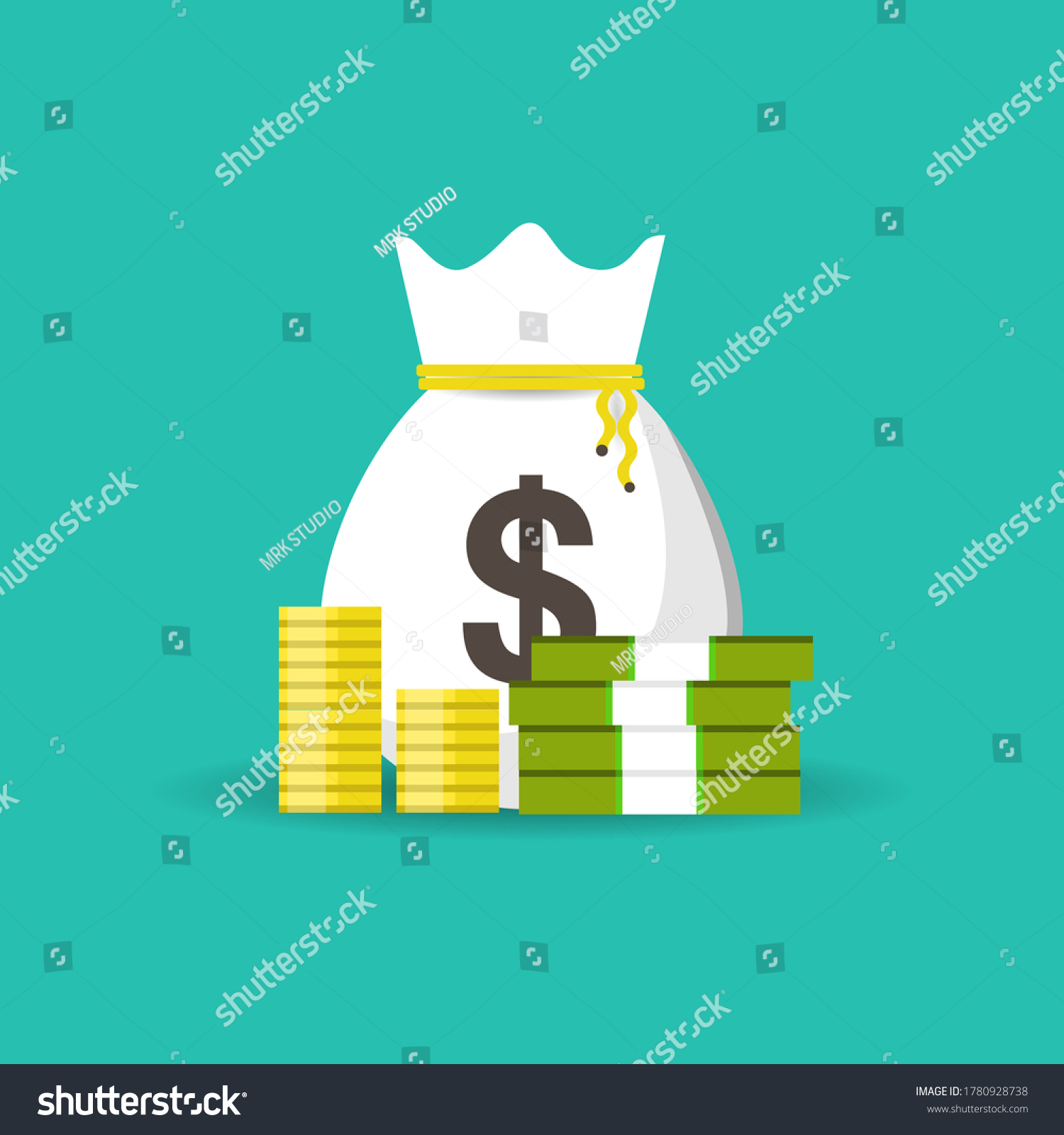 Illustration Money Bag Design Vector Isolated Stock Vector (Royalty ...