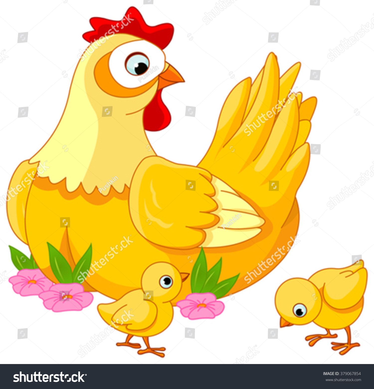 Download Illustration Mother Hen Baby Chicks Stock Vector 379067854 ...