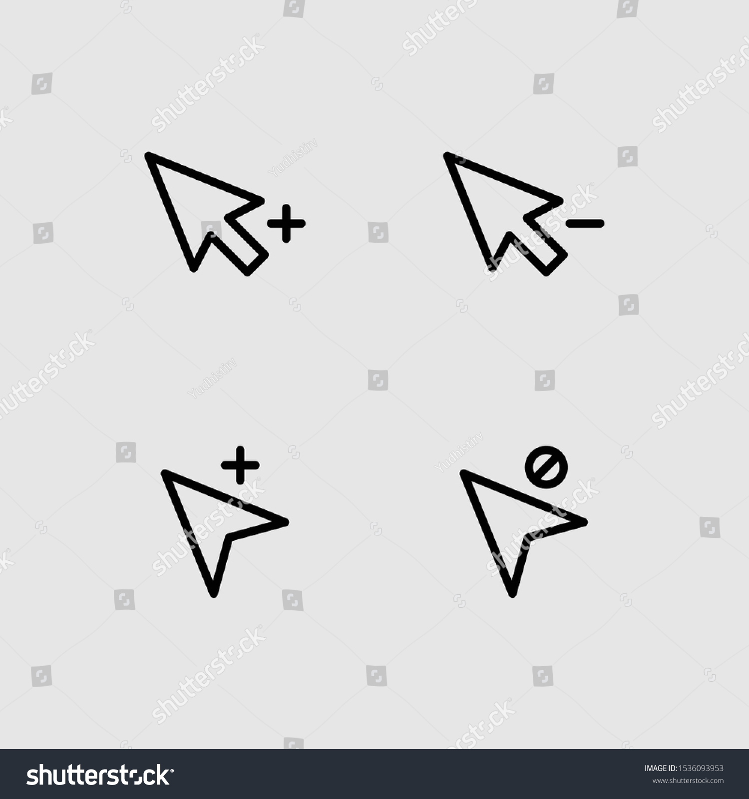 Illustration Mouse Cursor Collection Vector Set Stock Vector (Royalty