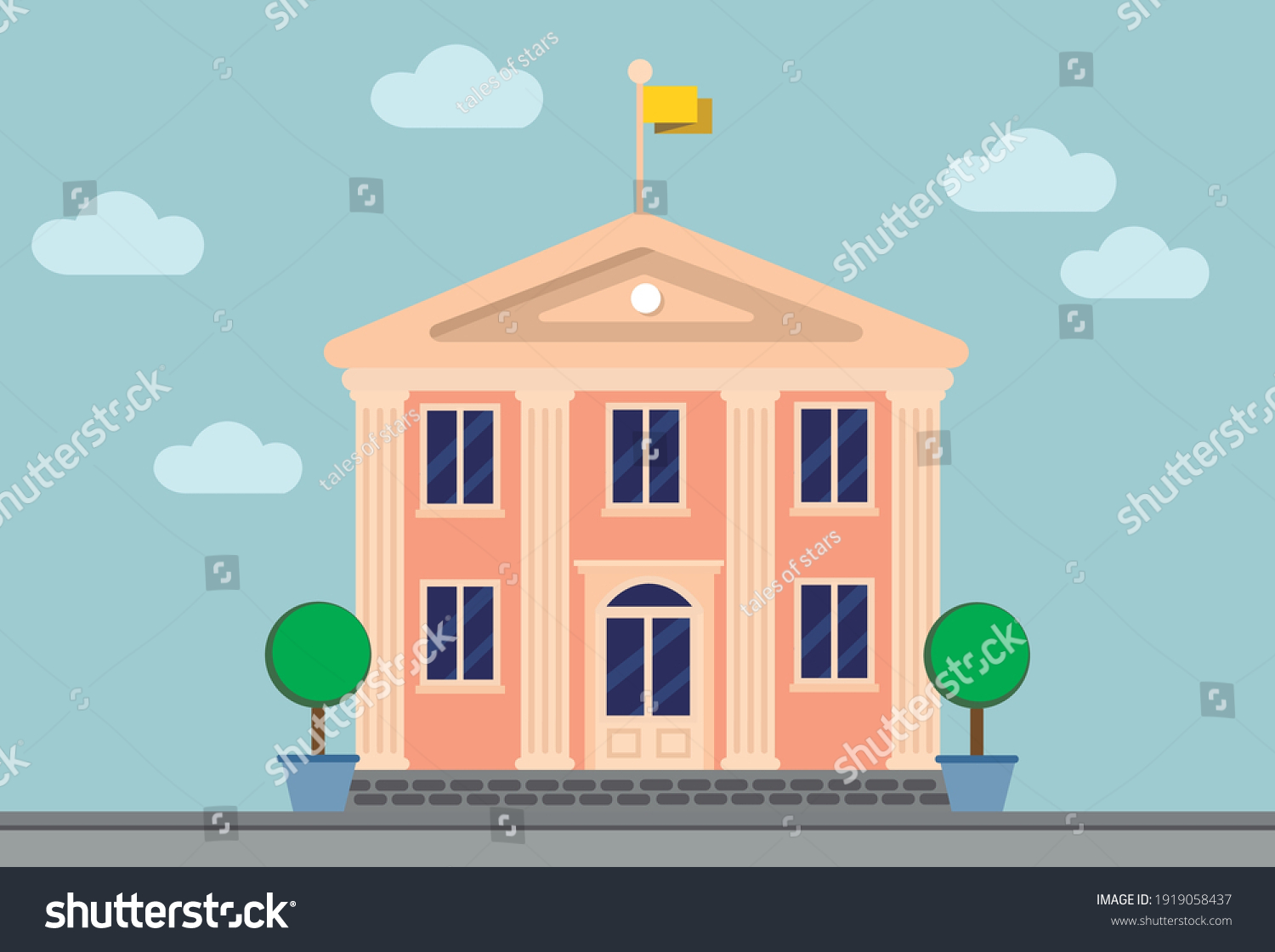 Illustration Municipal Building City Hall Government Stock Vector ...