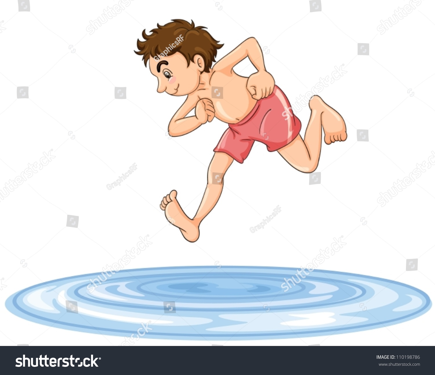 Illustration Boy Diving Into Water On Stock Vector 110198786 - Shutterstock