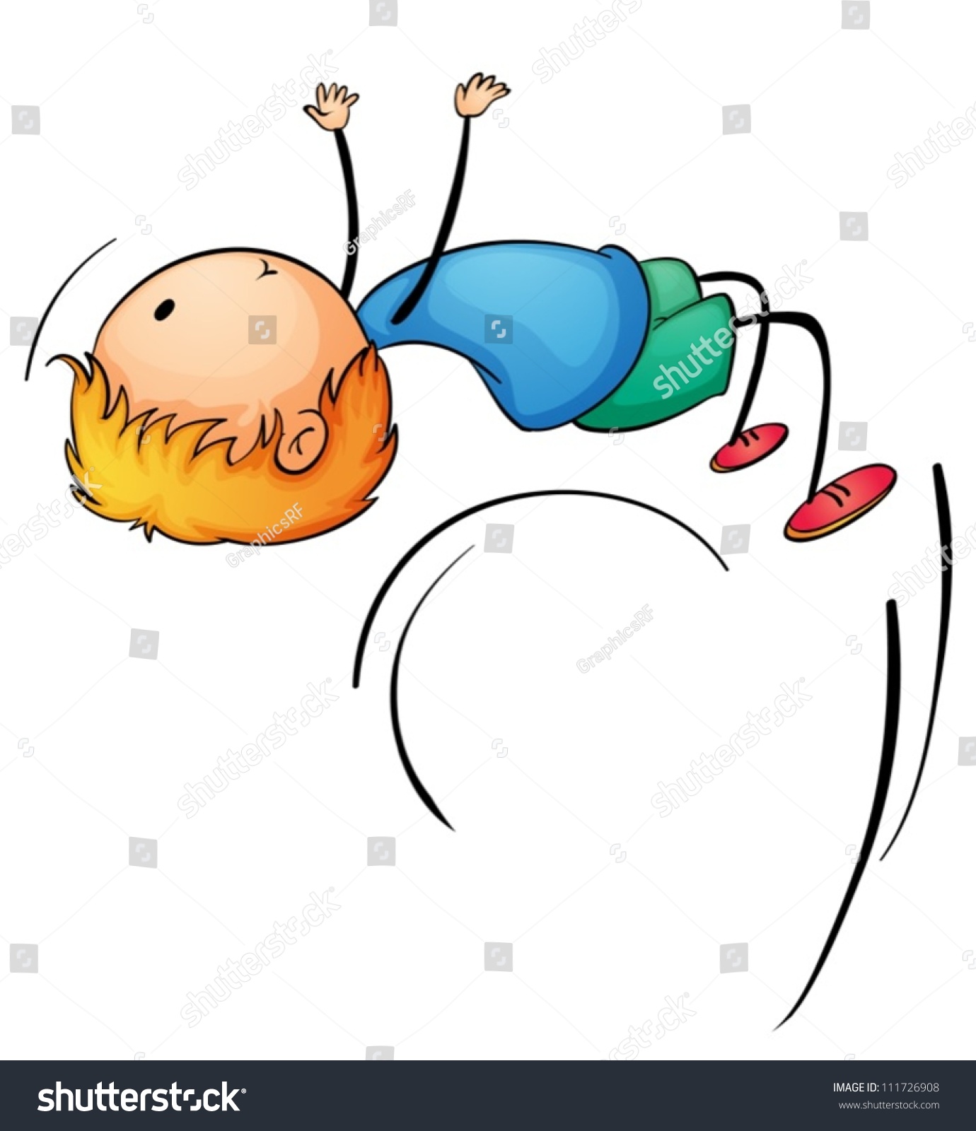 Illustration Boy Doing Backflip Stock Vector 111726908 - Shutterstock