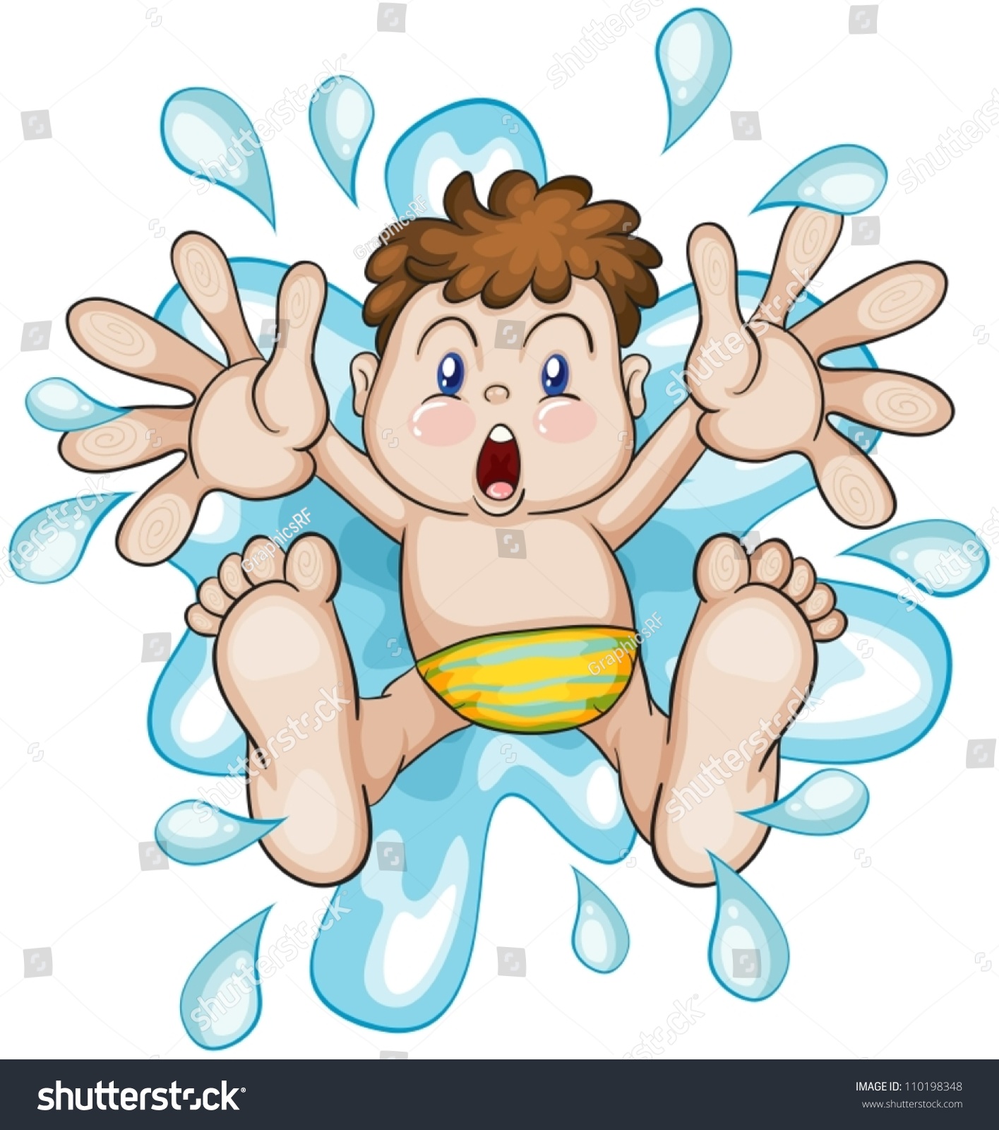 Illustration Boy Water On White Background Stock Vector 110198348 ...