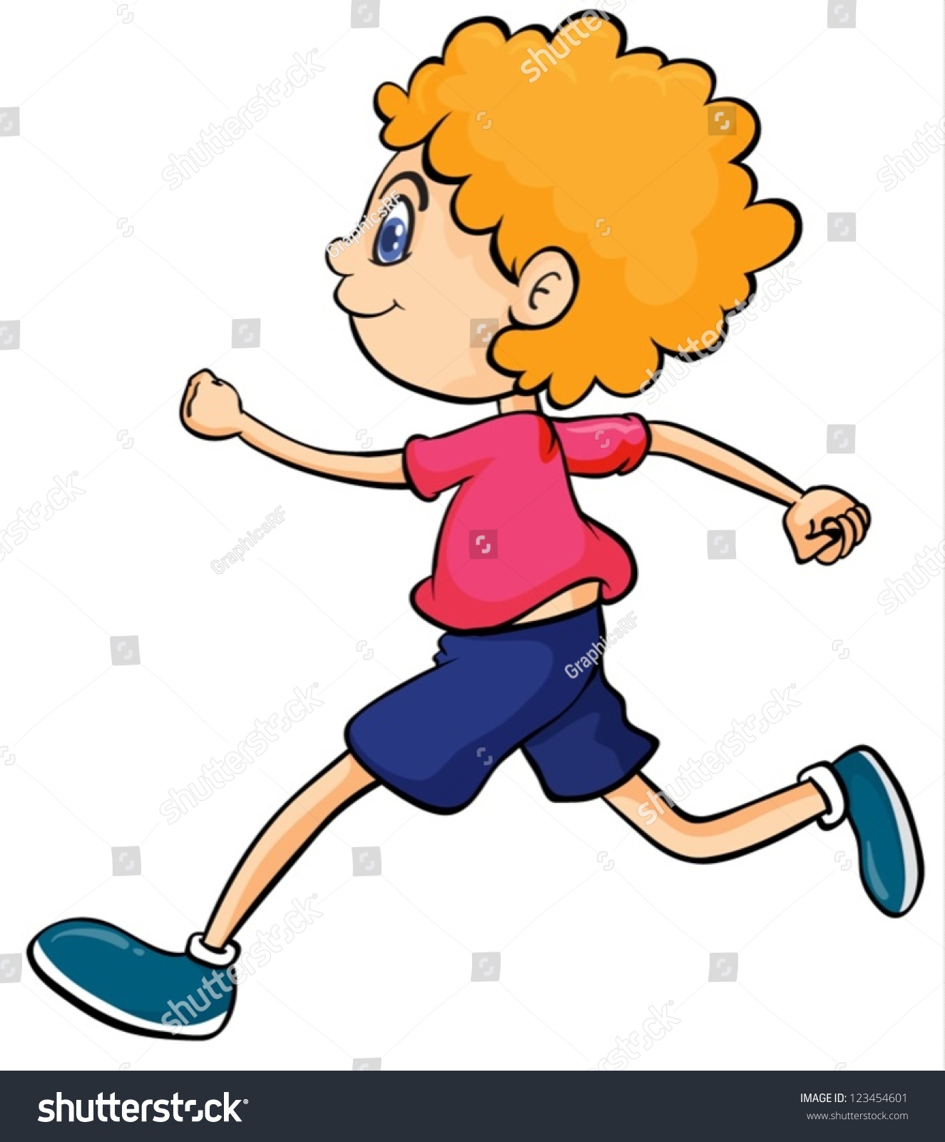 Illustration Of A Boy Running On A White Background - 123454601 ...