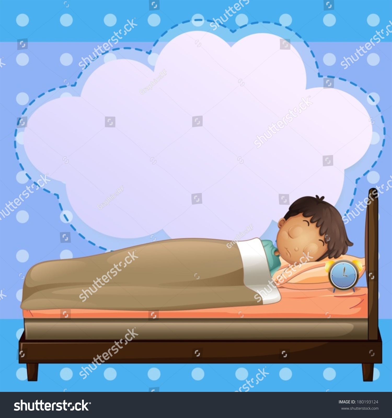 Illustration Boy Sleeping Soundly Empty Callout Stock Vector (Royalty ...