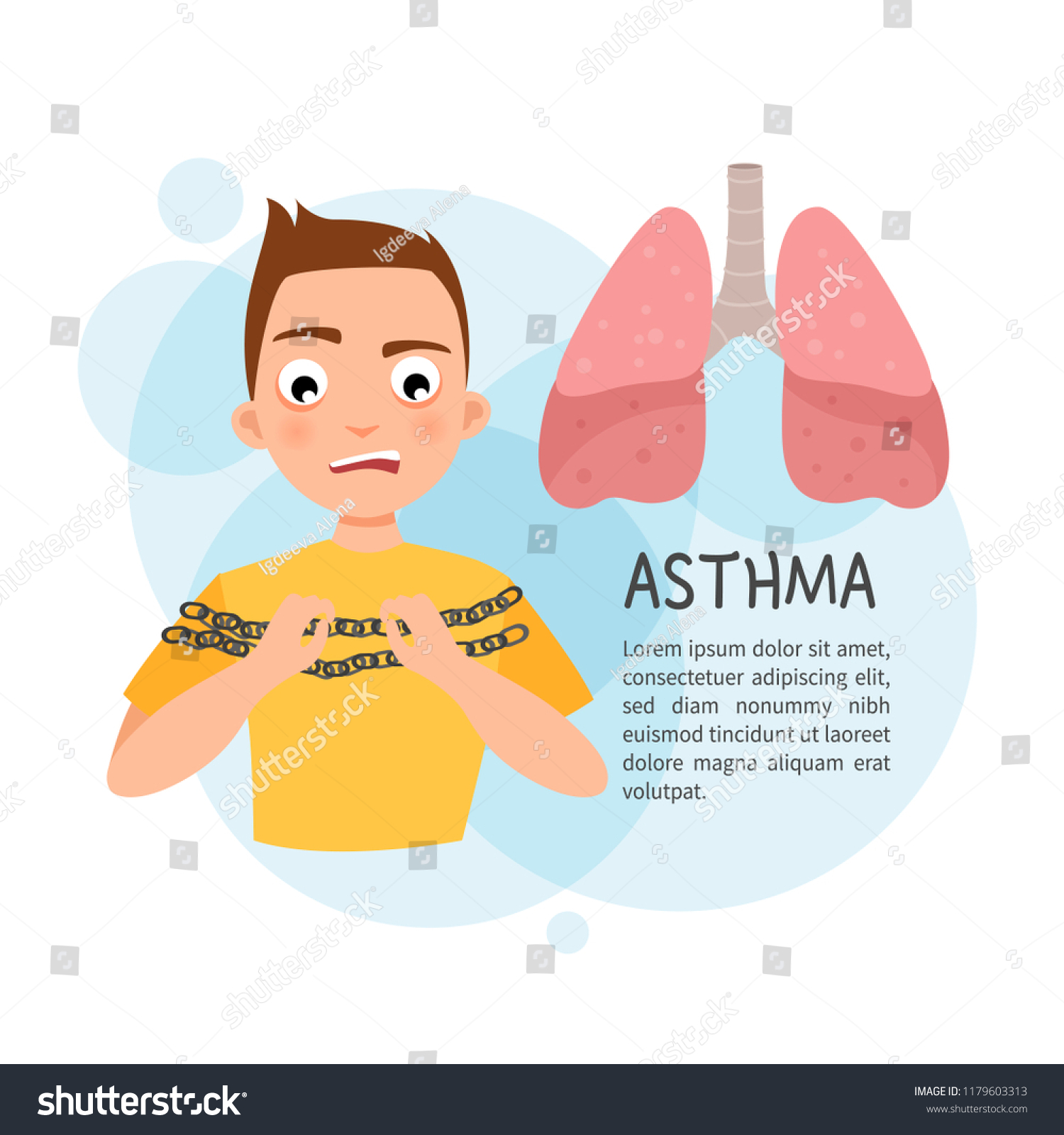 Illustration Boy Shortness Breath Template Medical Stock Vector ...