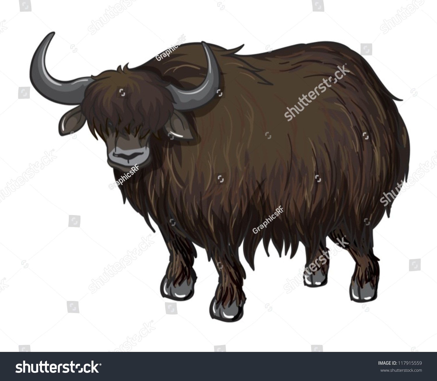 Illustration Buffalo On White Background Stock Vector 117915559 ...