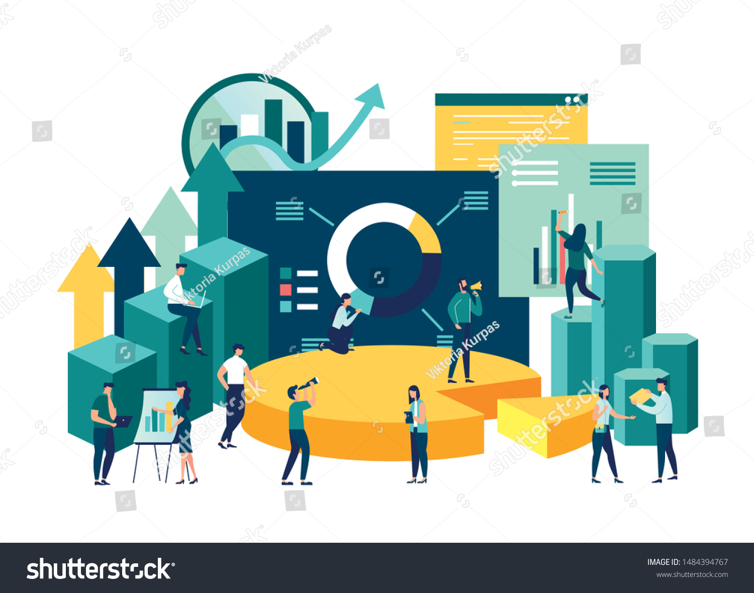 illustration-business-office-workers-study-infographics-stock-vector