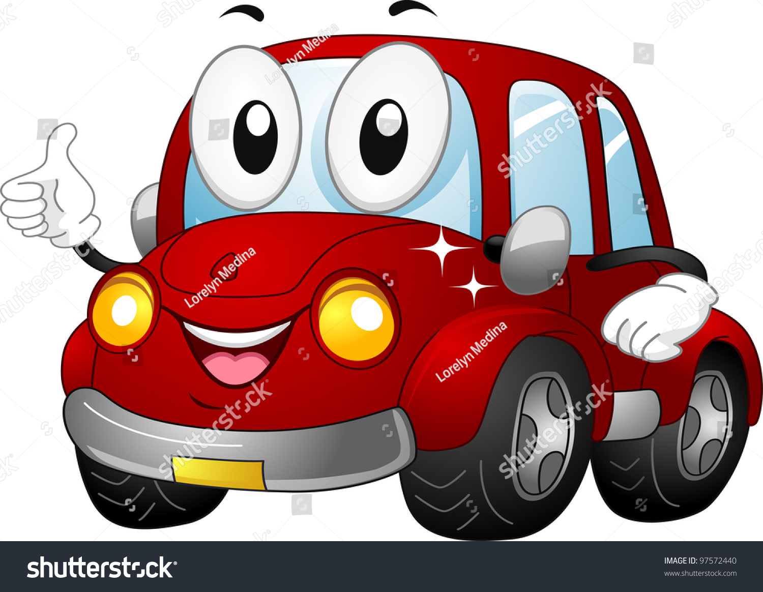 Illustration Of A Car Mascot Giving A Thumbs Up - 97572440 : Shutterstock