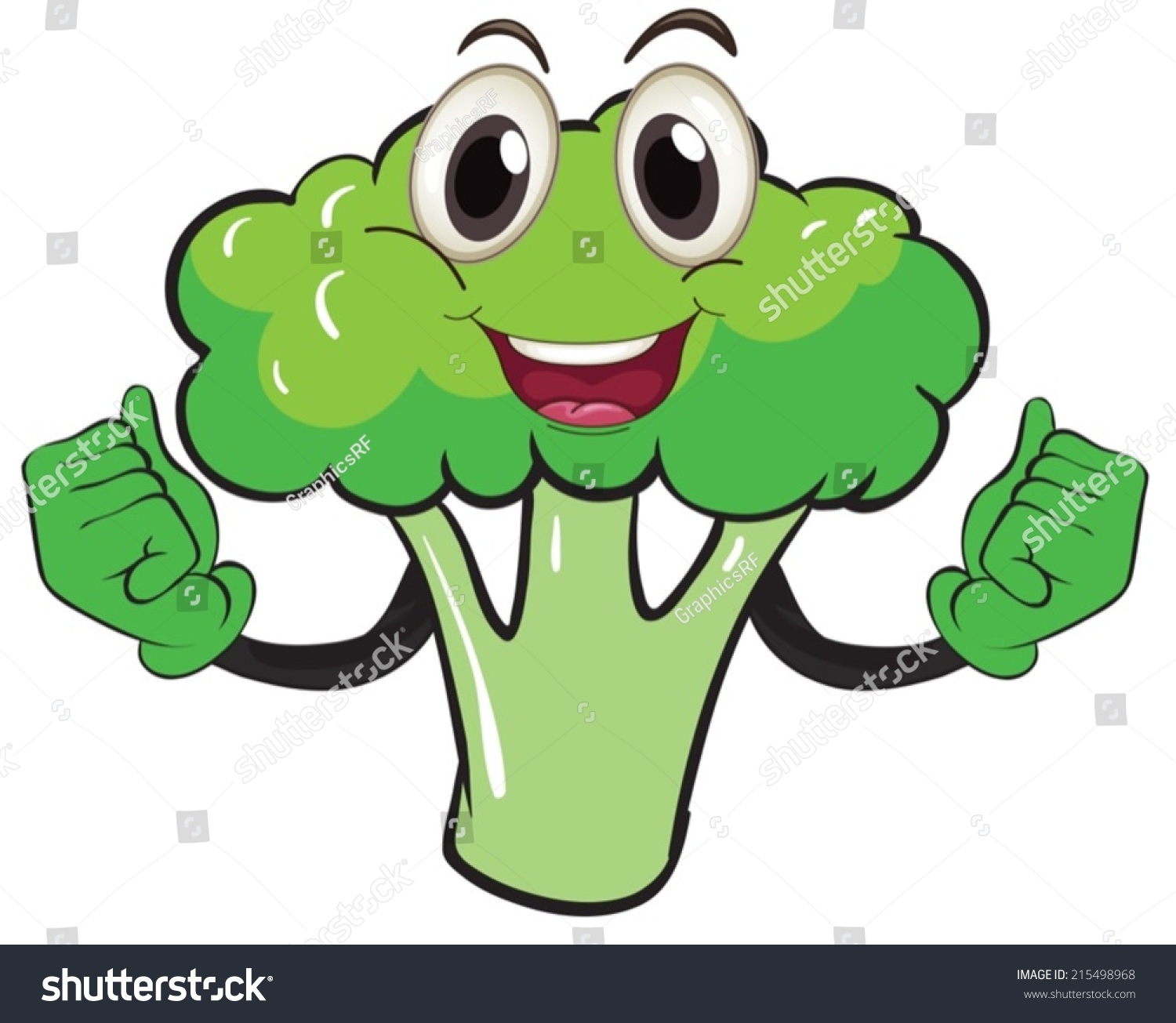 Illustration Cartoon Broccoli Stock Vector 215498968 - Shutterstock