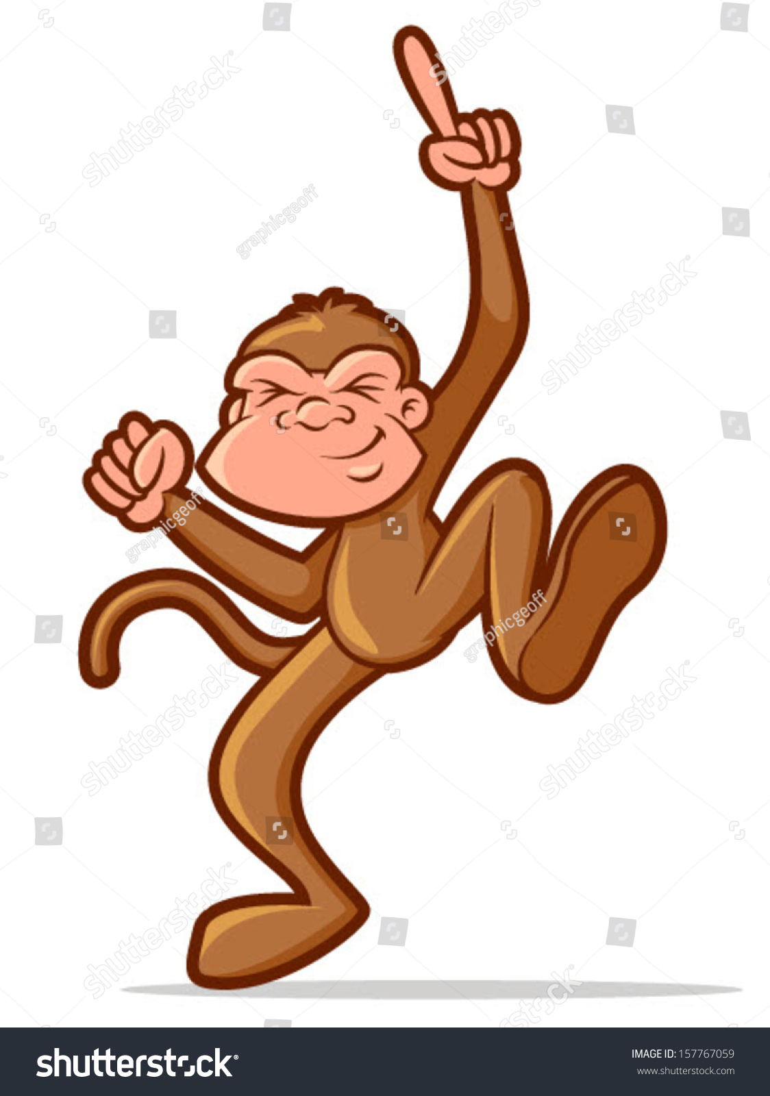 Illustration Chimp Character Dancingvector Dancing Monkey Stock