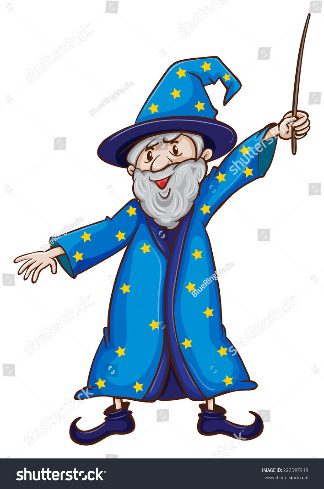 Illustration Close Wizard Wand Stock Vector (Royalty Free) 222597949