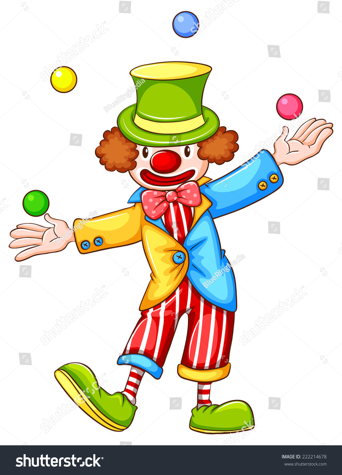 Illustration Clown Juggling Balls Stock Vector (Royalty Free) 222214678 ...