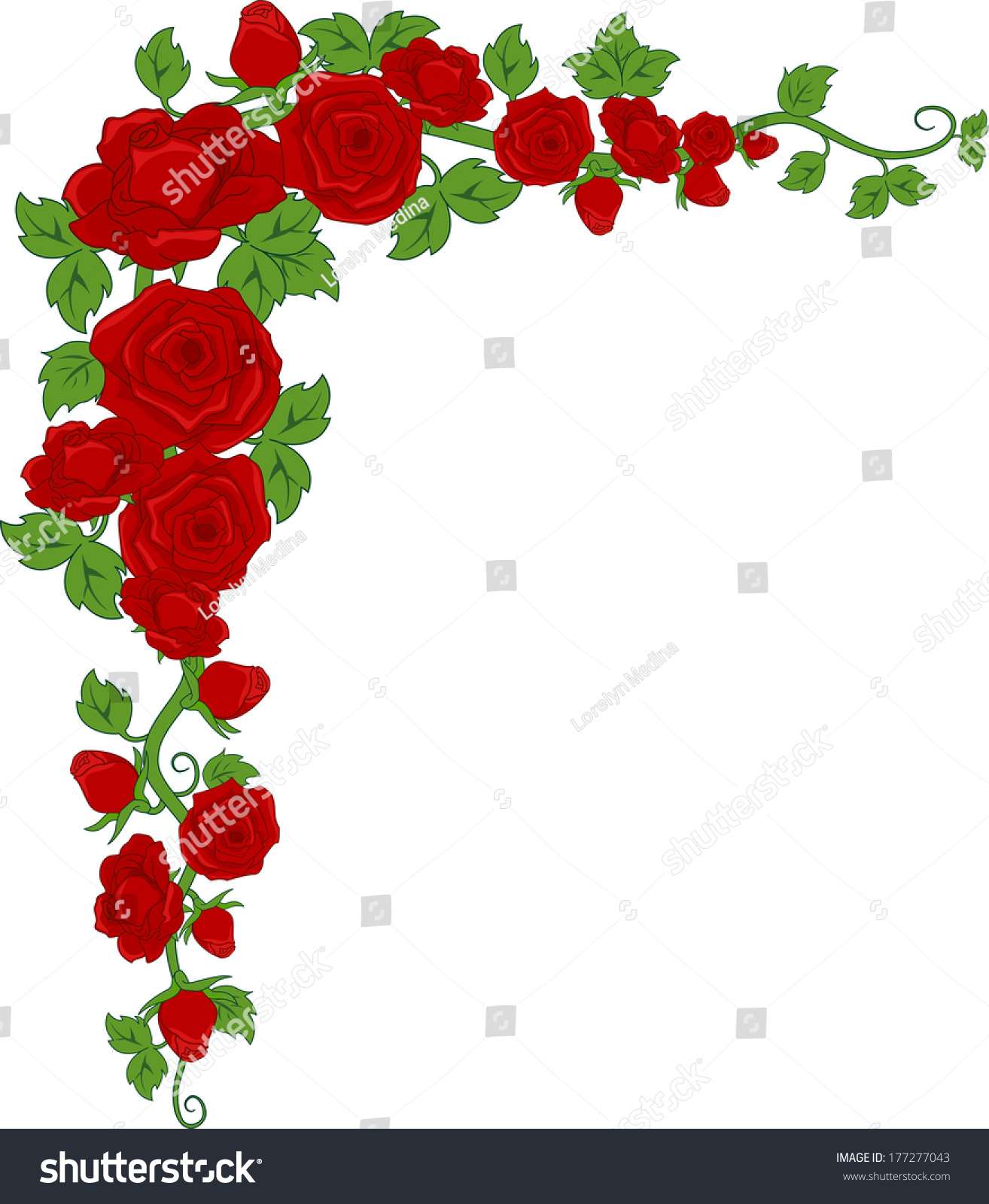 clipart red roses border - photo #36