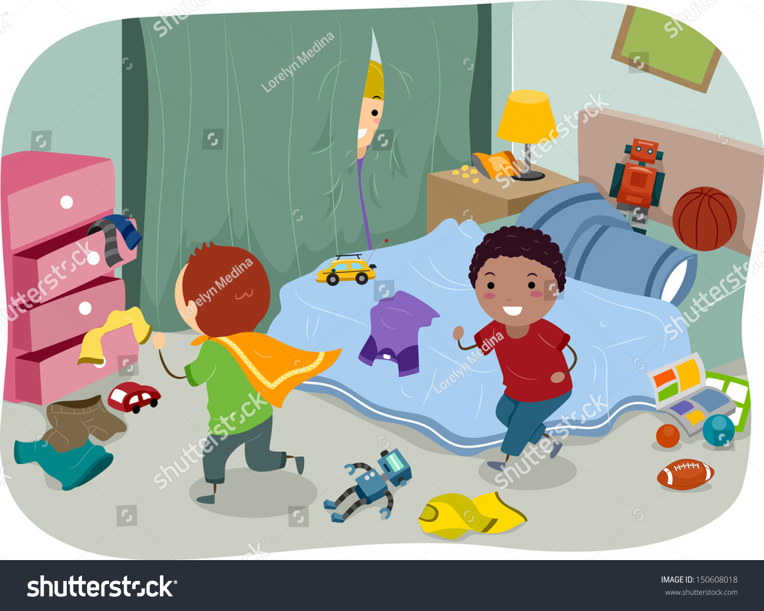 Illustration Couple Boys Playing Typical Boys Stock Vector 150608018 ...