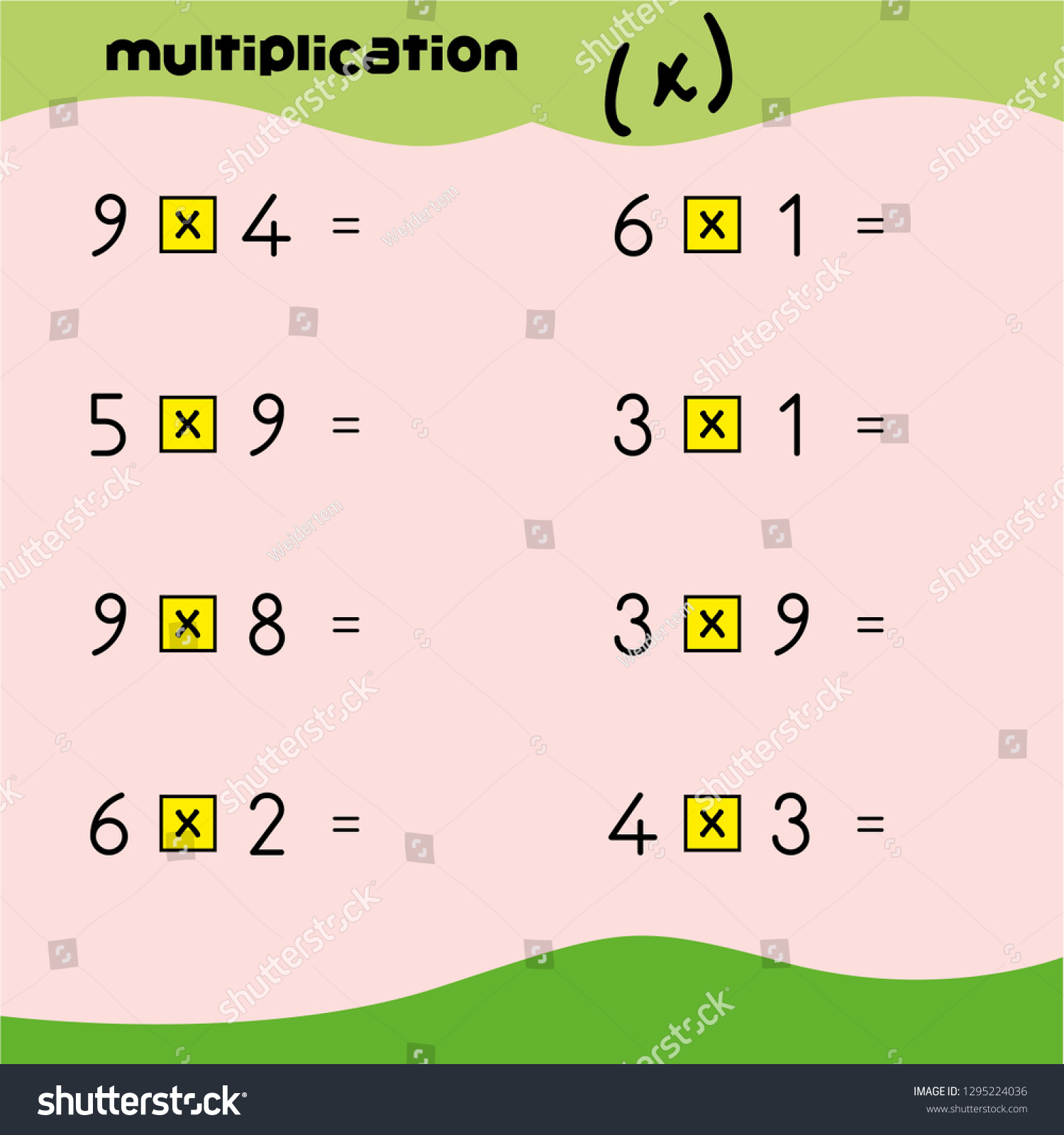 Illustration Cute Colorful Mathematical Times Table Stock Image