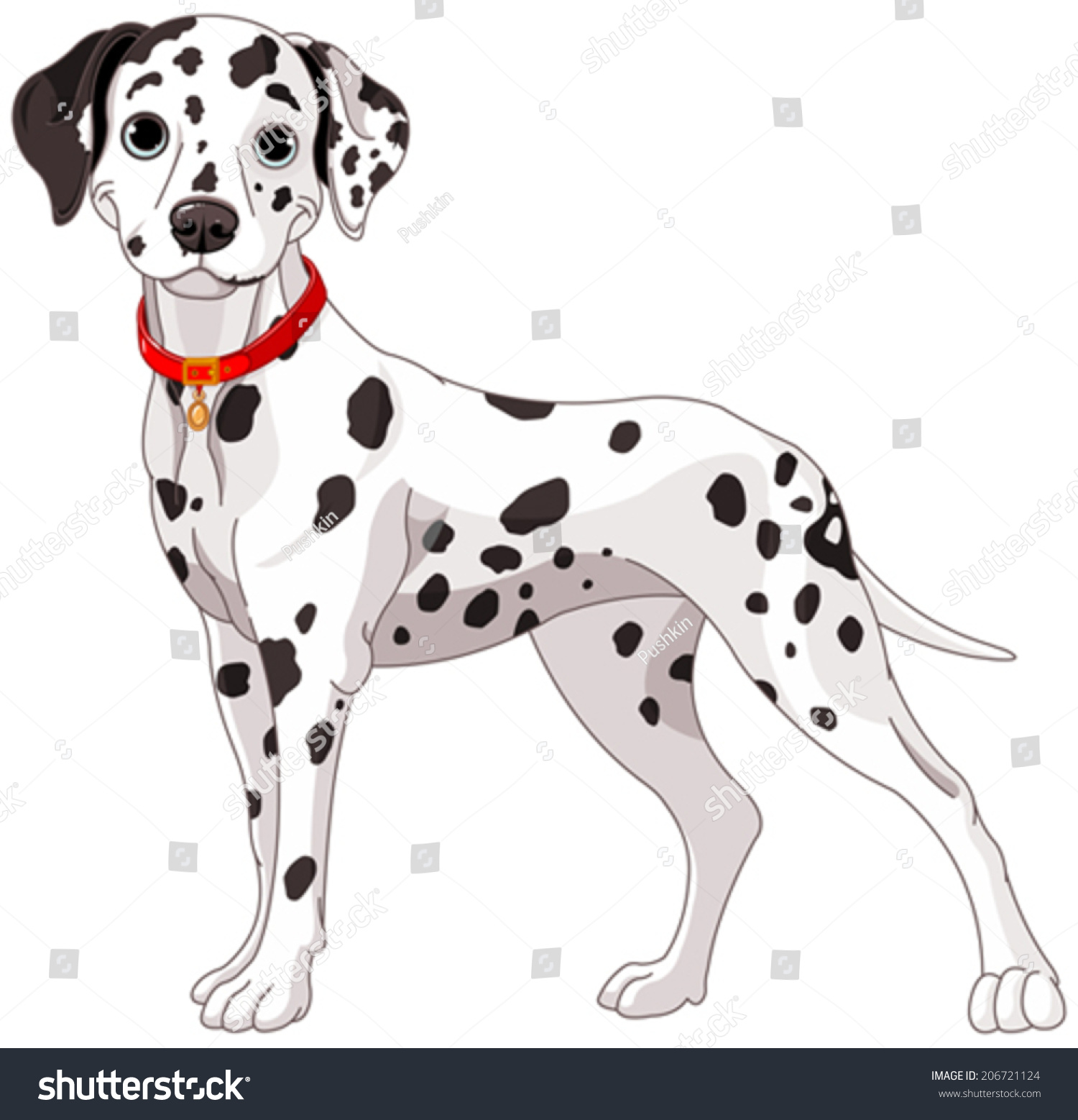 SVG of Illustration of a cute Dalmatian dog all attention svg