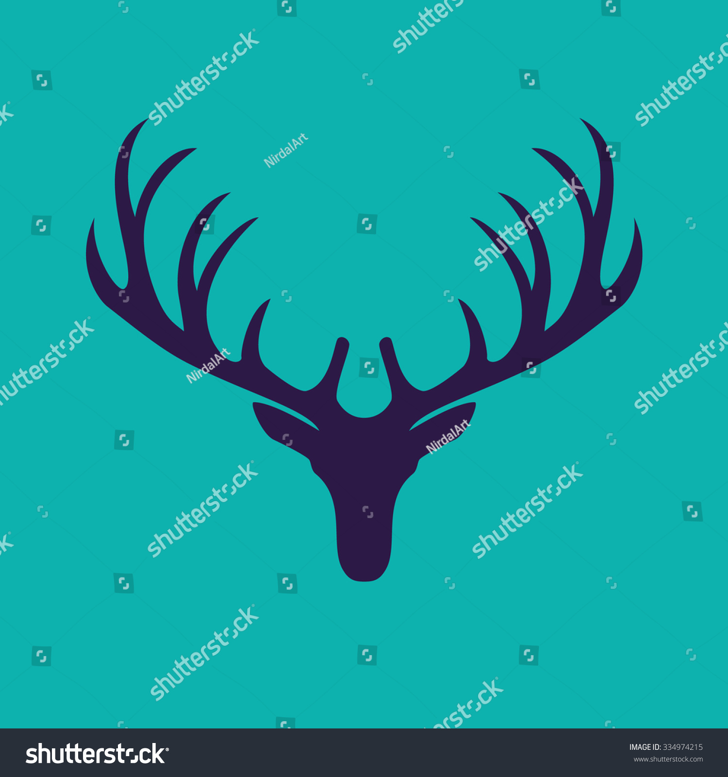 Illustration Deer Head Silhouette Stock Vector Royalty Free 334974215 8601