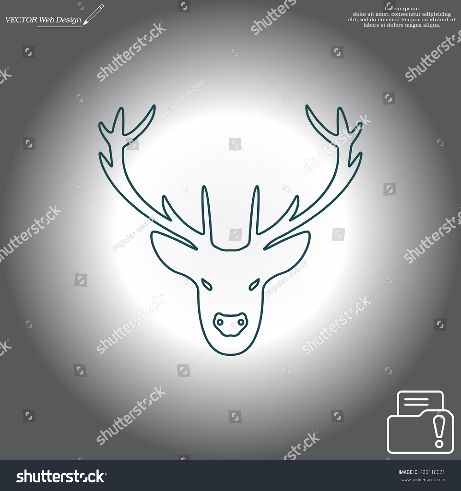 Illustration Deer Head Silhouette Line Icon Stock Vector Royalty Free 420118021 Shutterstock 8723