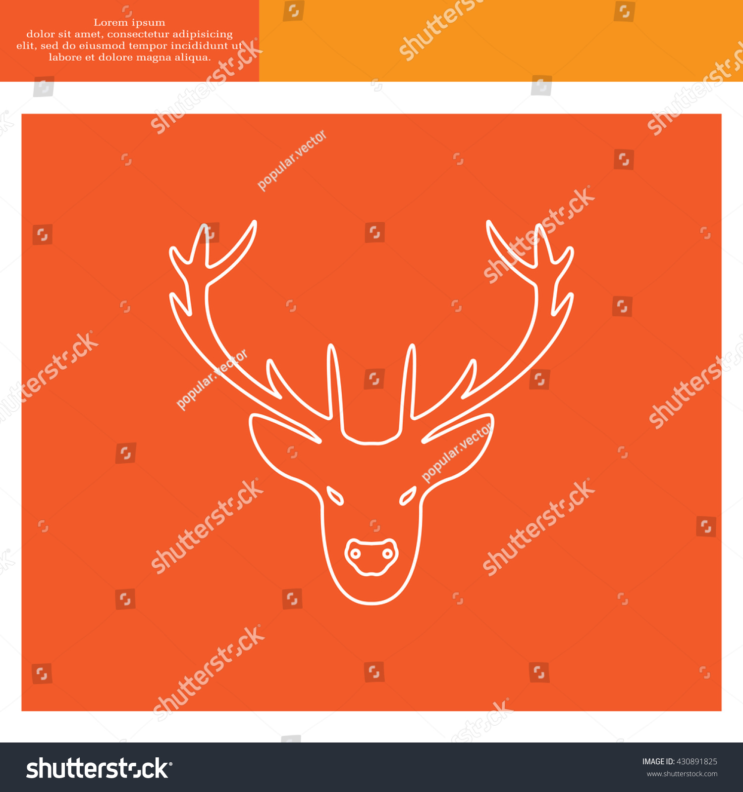 Illustration Deer Head Silhouette Line Icon Stock Vector Royalty Free 430891825 Shutterstock 2757