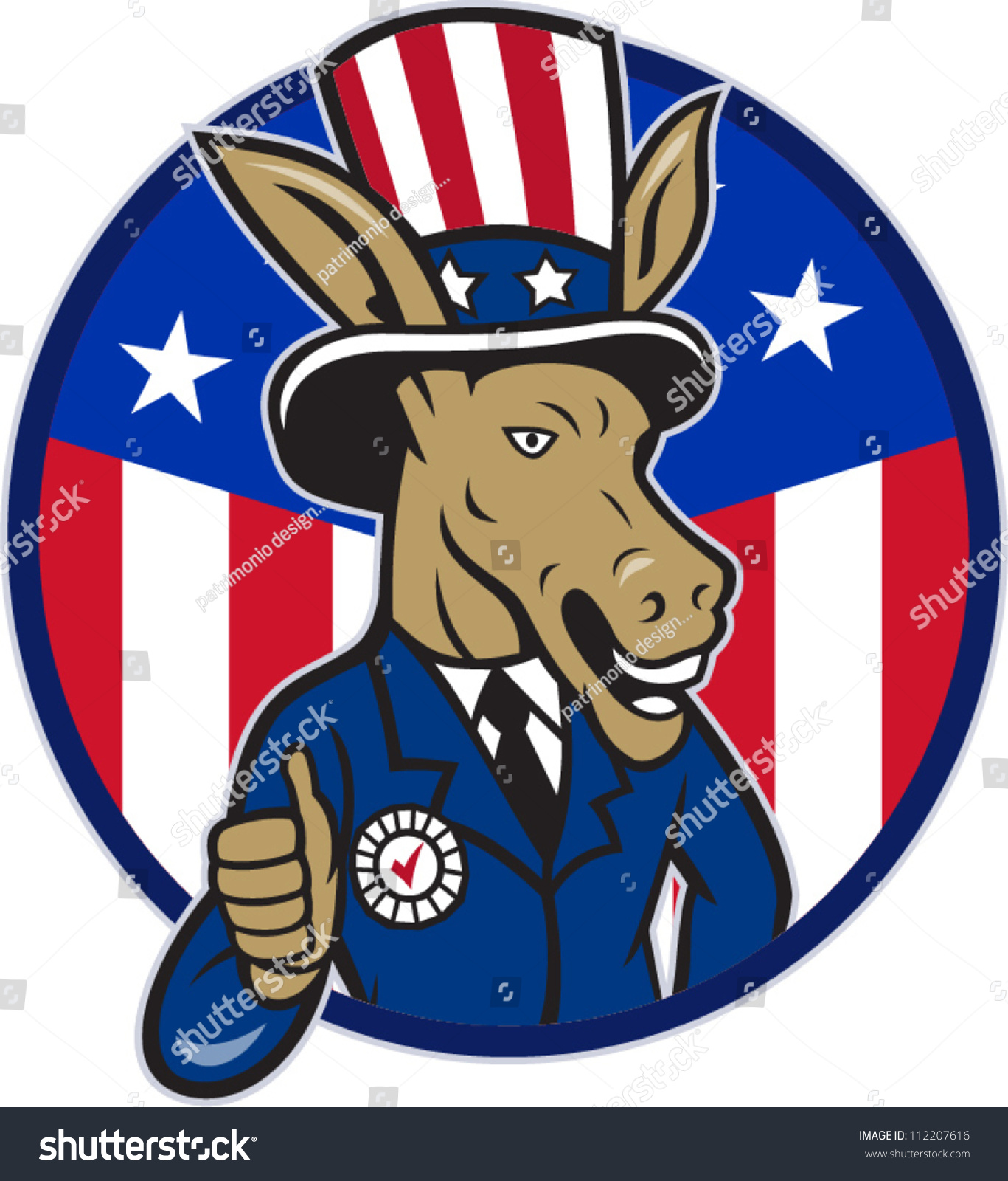 Illustration Of A Democrat Donkey Mascot Of The Democratic Grand Old ...