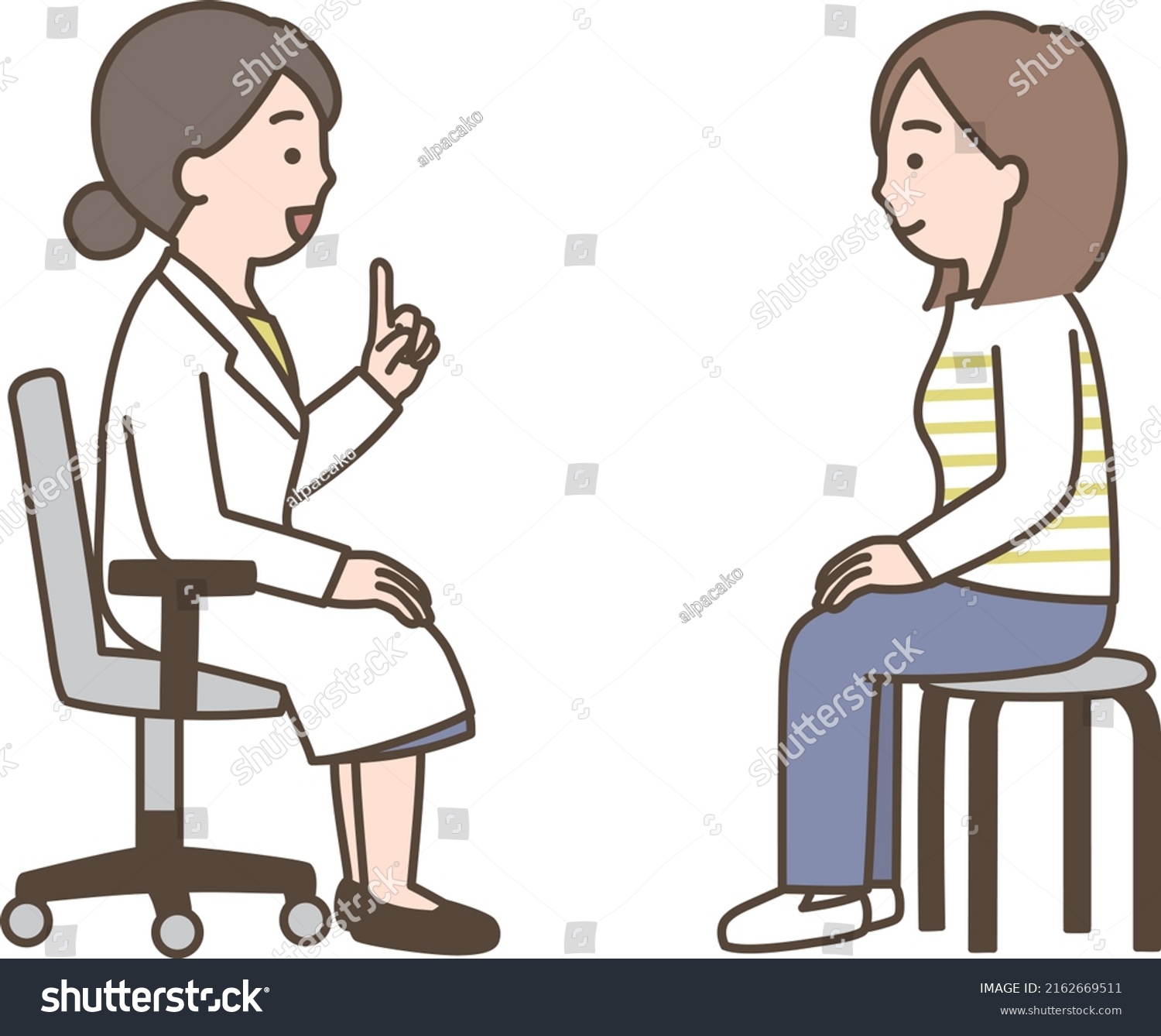 Illustration Doctor Examining Patient Stock Vector Royalty Free 2162669511 Shutterstock