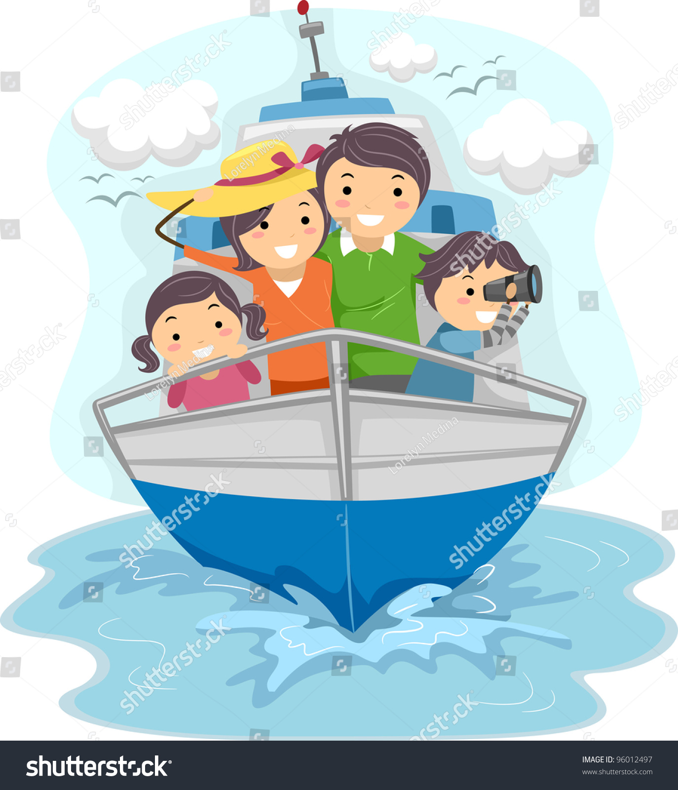 Download Illustration Family Traveling By Ship Stock Vector ...